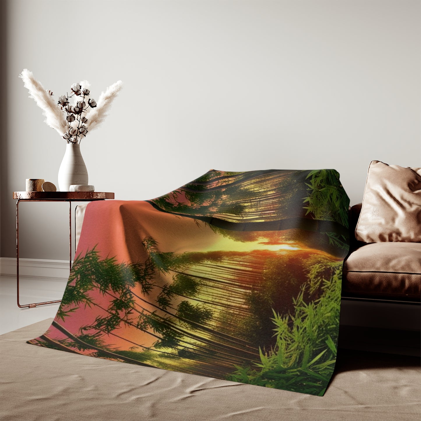Bamboo Forest Sunrise Sweatshirt Blanket