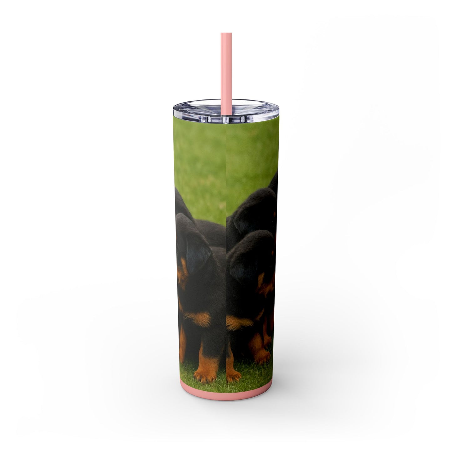 Rottweiler puppies Tumbler with Straw, 20oz