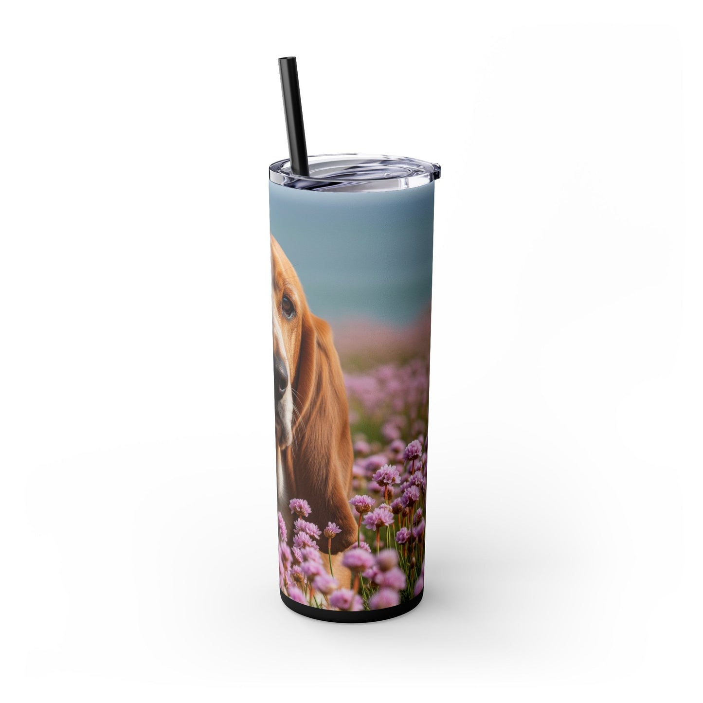 Basset Fauve de Bretagne Skinny Tumbler with Straw, 20oz