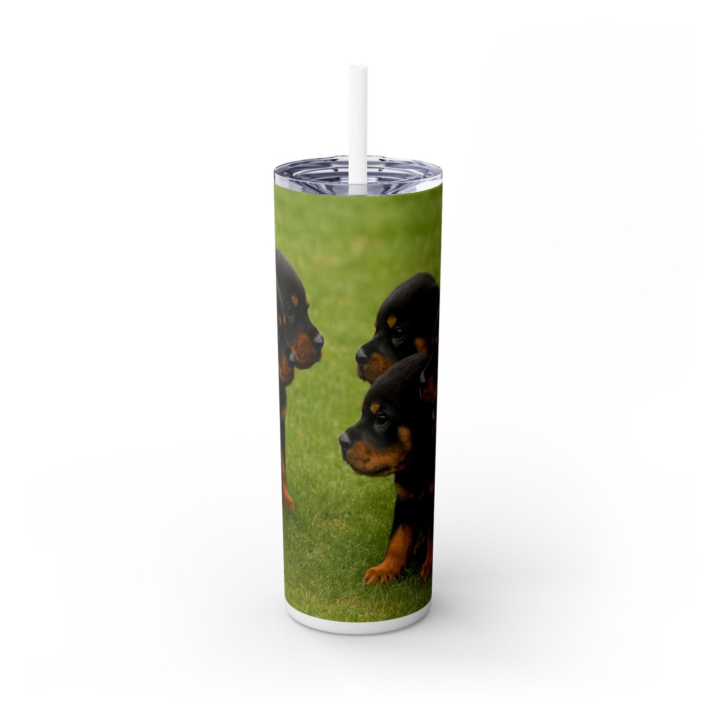 Rottweiler puppies Tumbler with Straw, 20oz