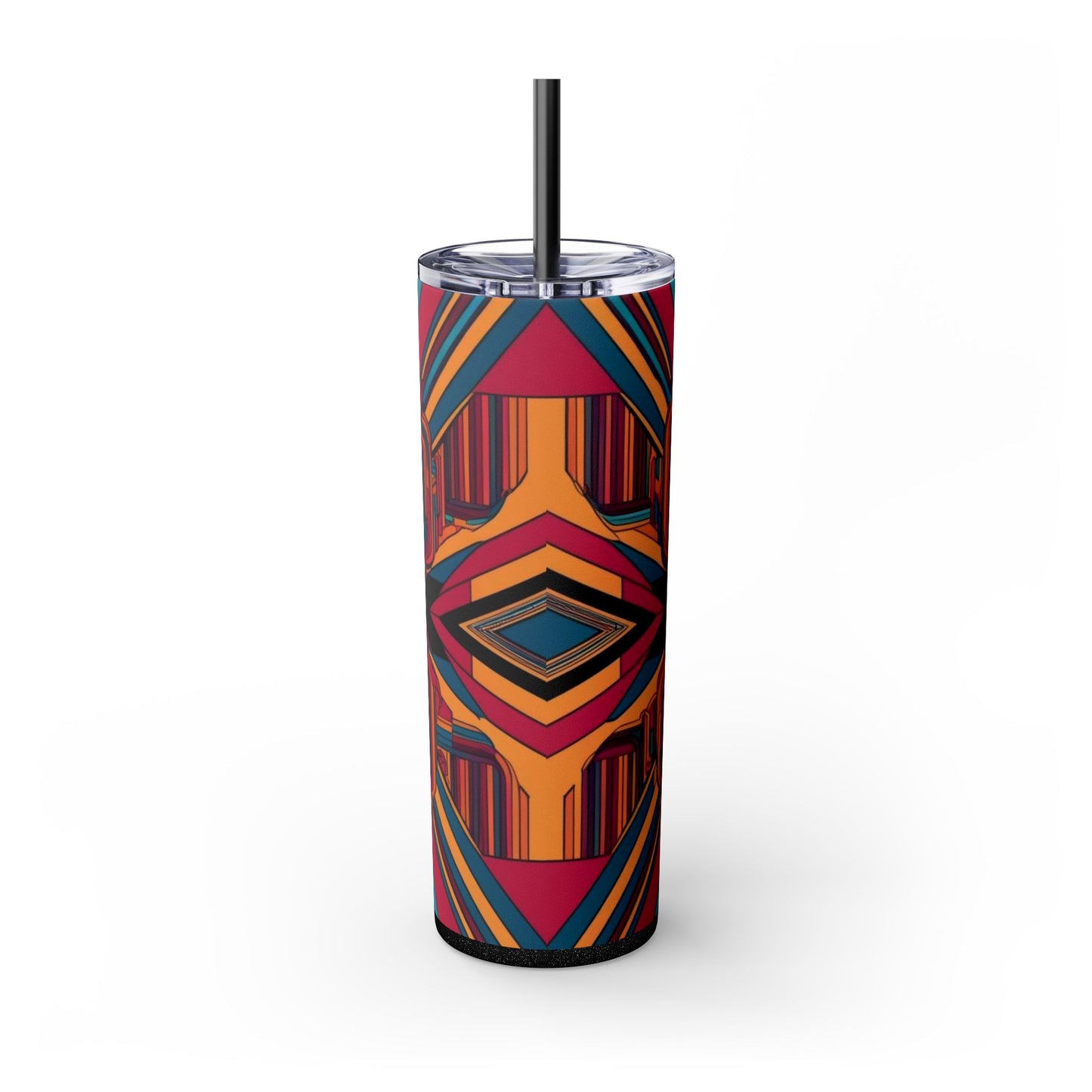 Optical Illusion Skinny Tumbler with Straw, 20oz