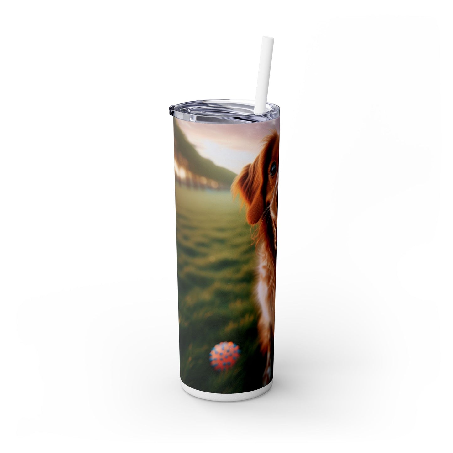 Brittany Dog Tumbler with Straw, 20oz