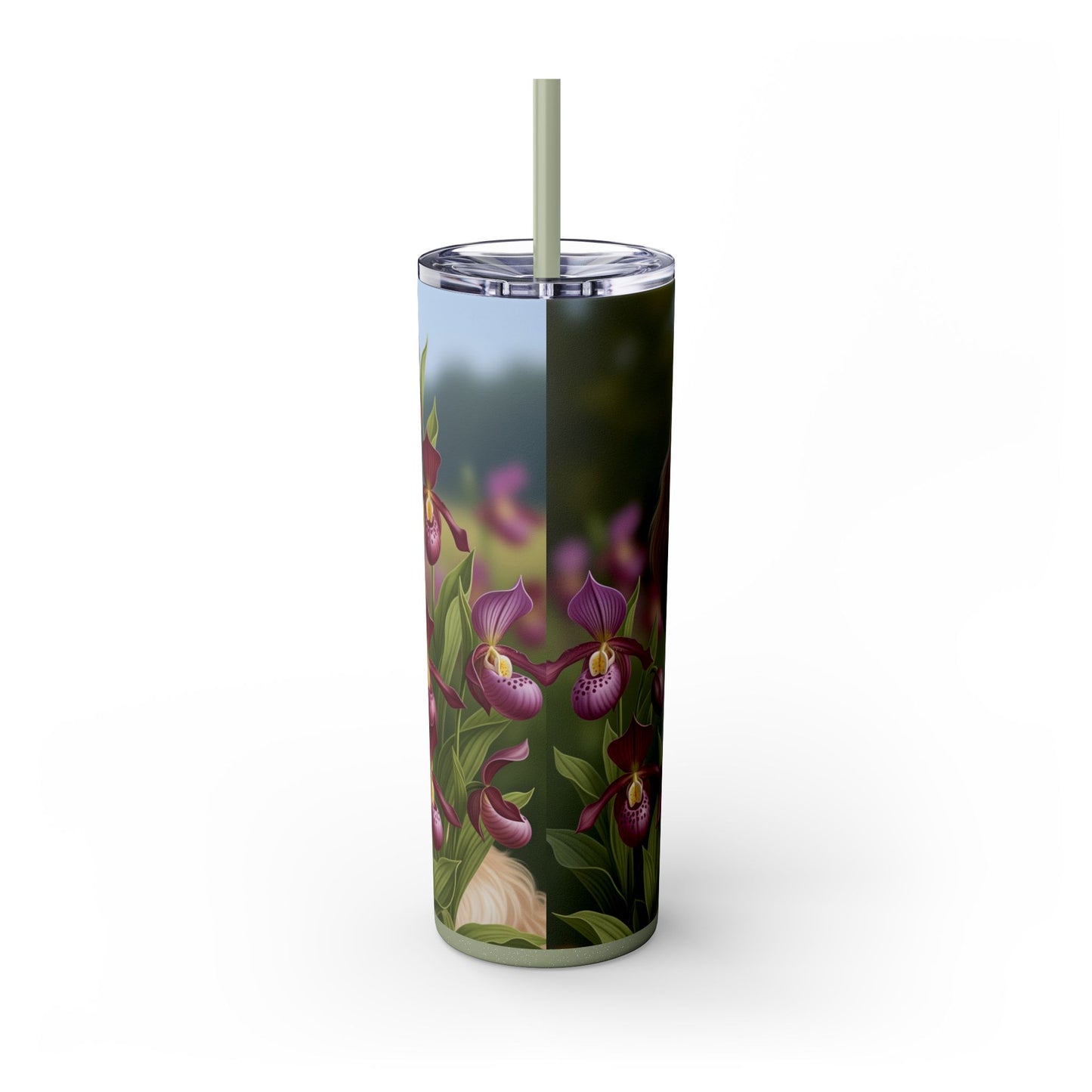 Lhasa Apso Skinny Tumbler with Straw, 20oz