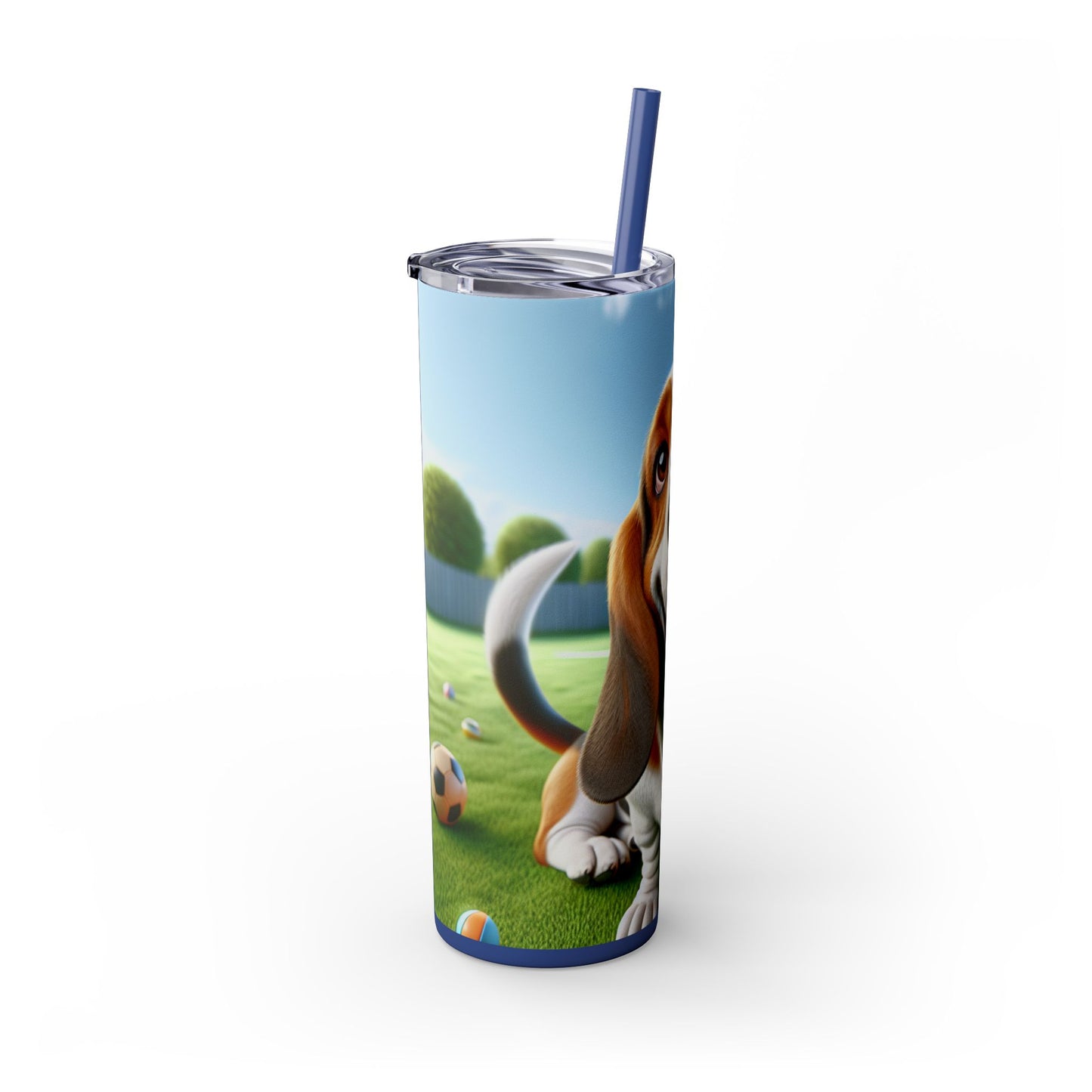 Basset Hound Tumbler with Straw, 20oz