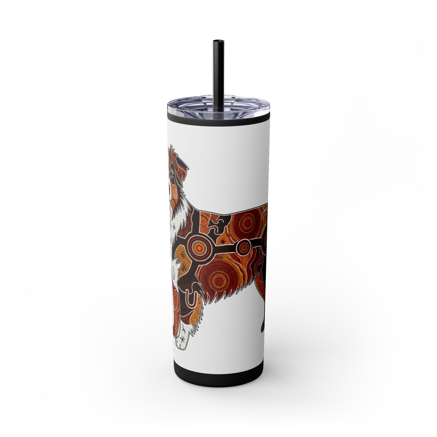 Australian Shepherd Skinny Tumbler with Straw, 20oz