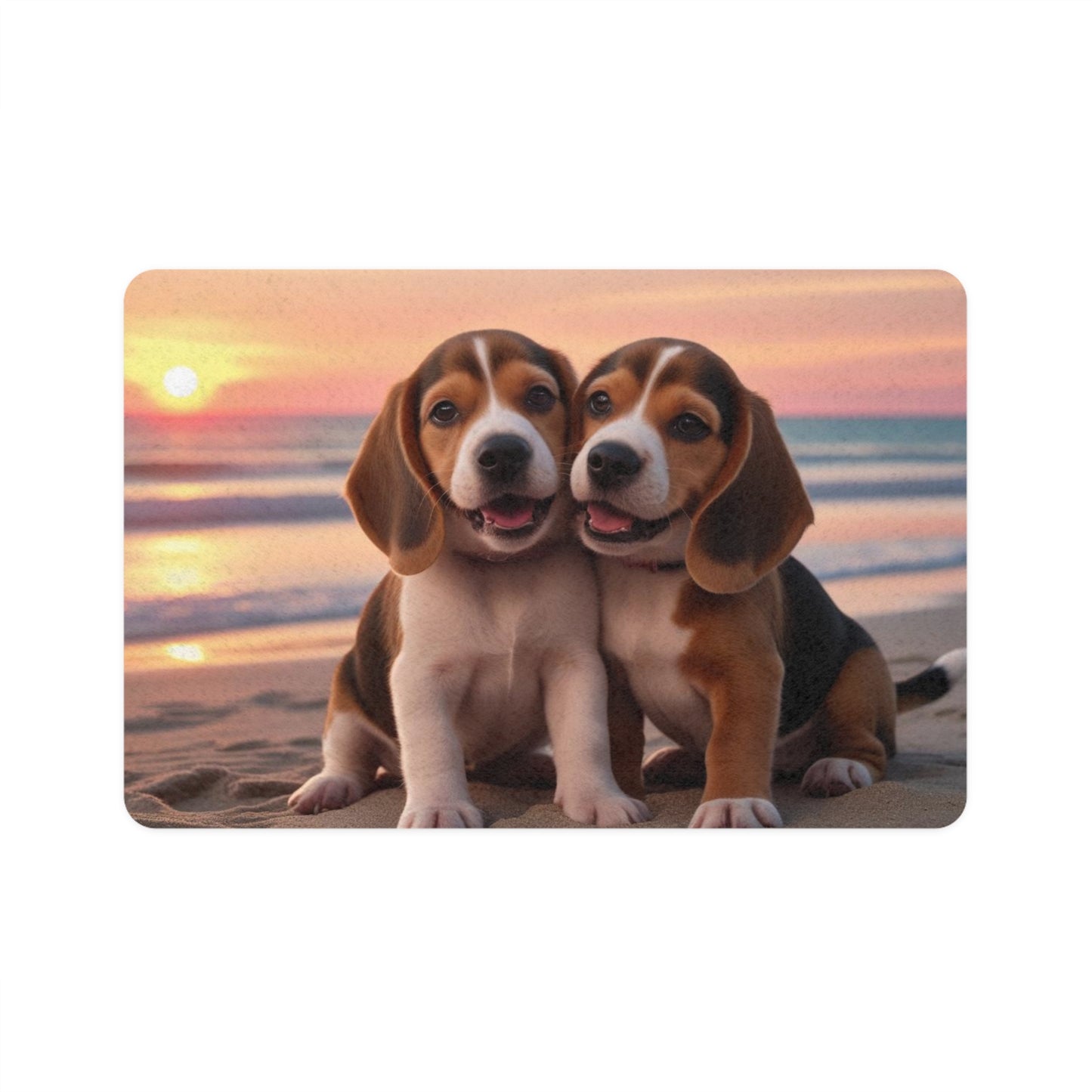 Pet Food Mat (12x18) - Beagle Love