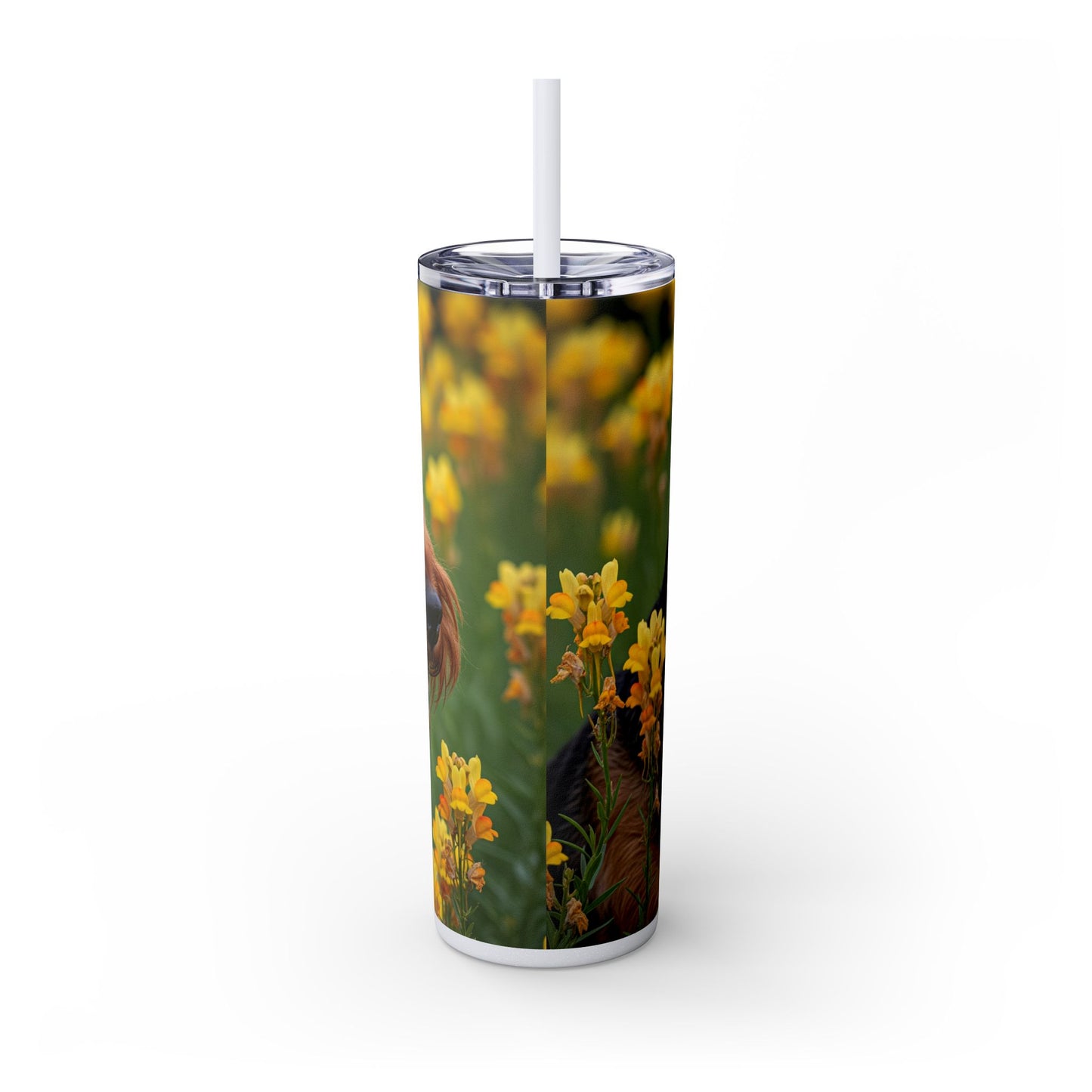 Welsh Terrier Skinny Tumbler with Straw, 20oz