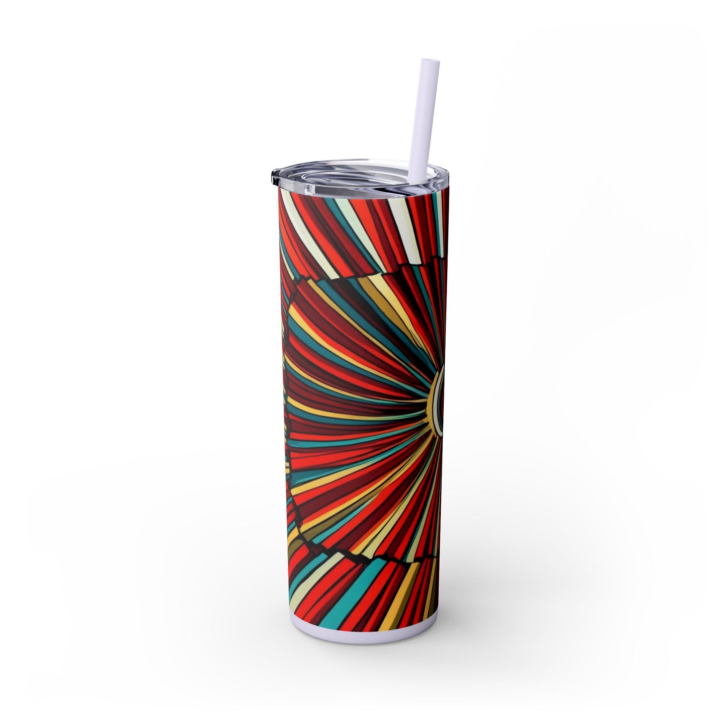 Optical Illusion Skinny Tumbler with Straw, 20oz