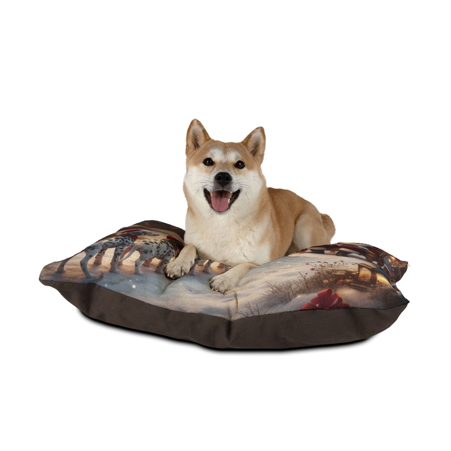 Santa and Dalmatian Puppies Pet Bed