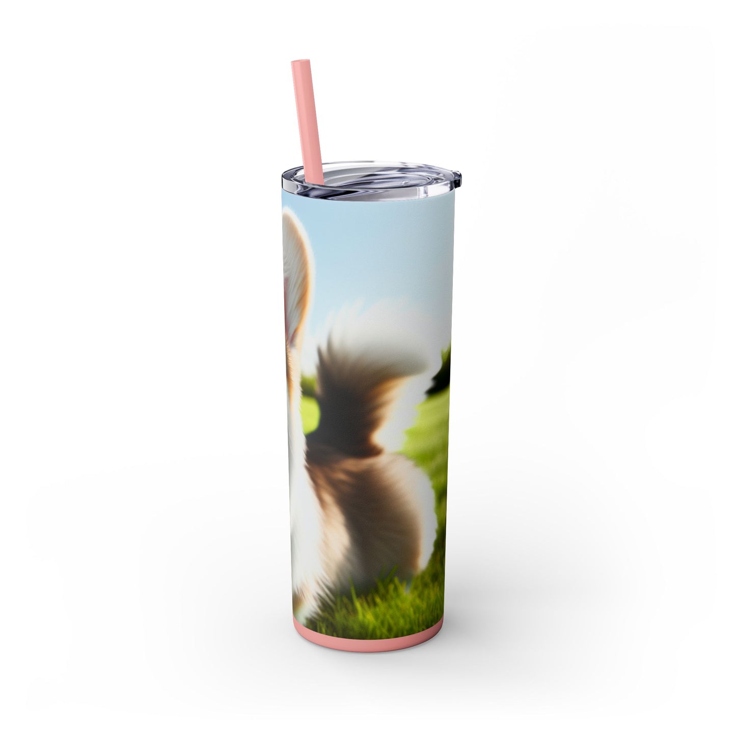 Welsh Corgi Cardigan Skinny Tumbler with Straw, 20oz