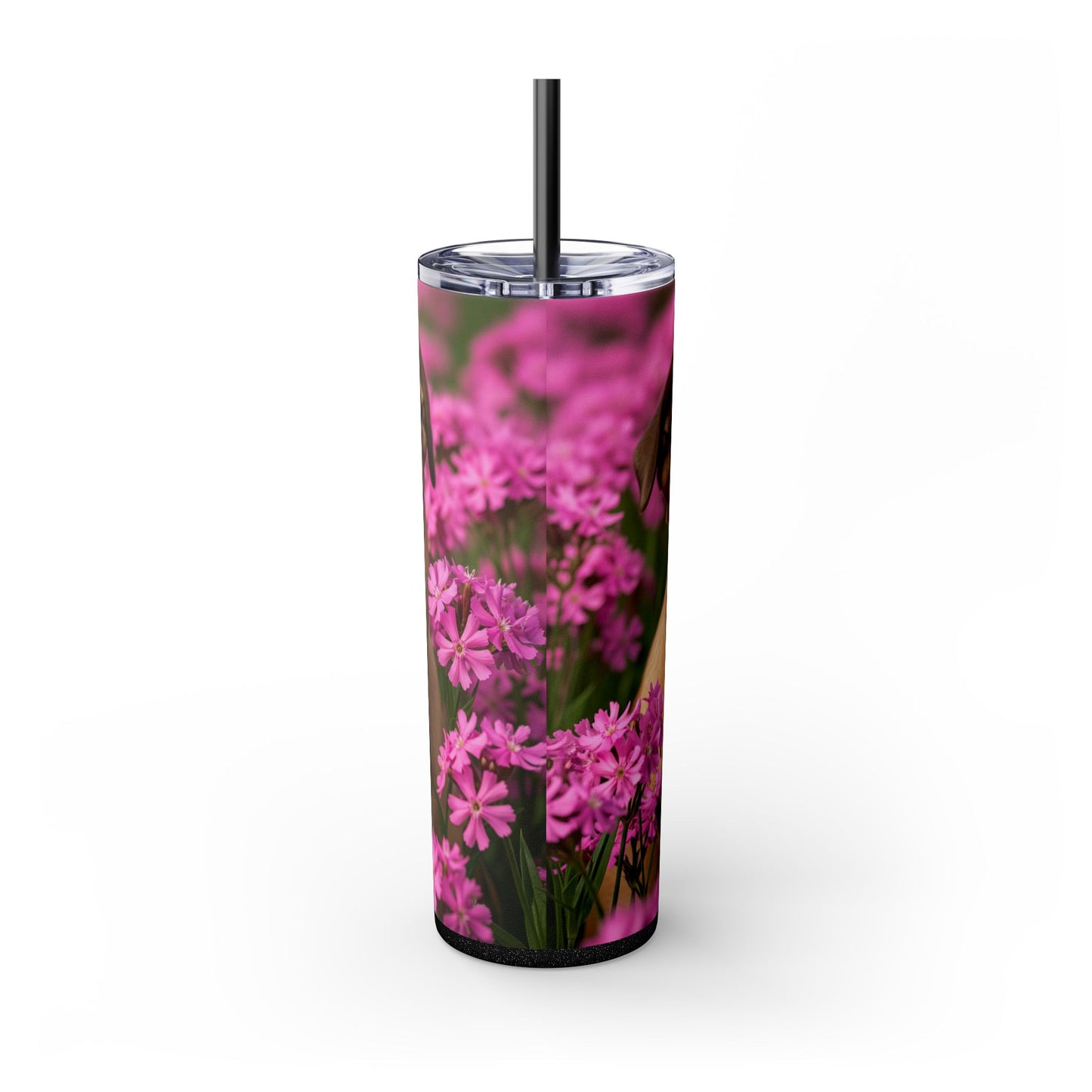 Bulldog Skinny Tumbler with Straw, 20oz