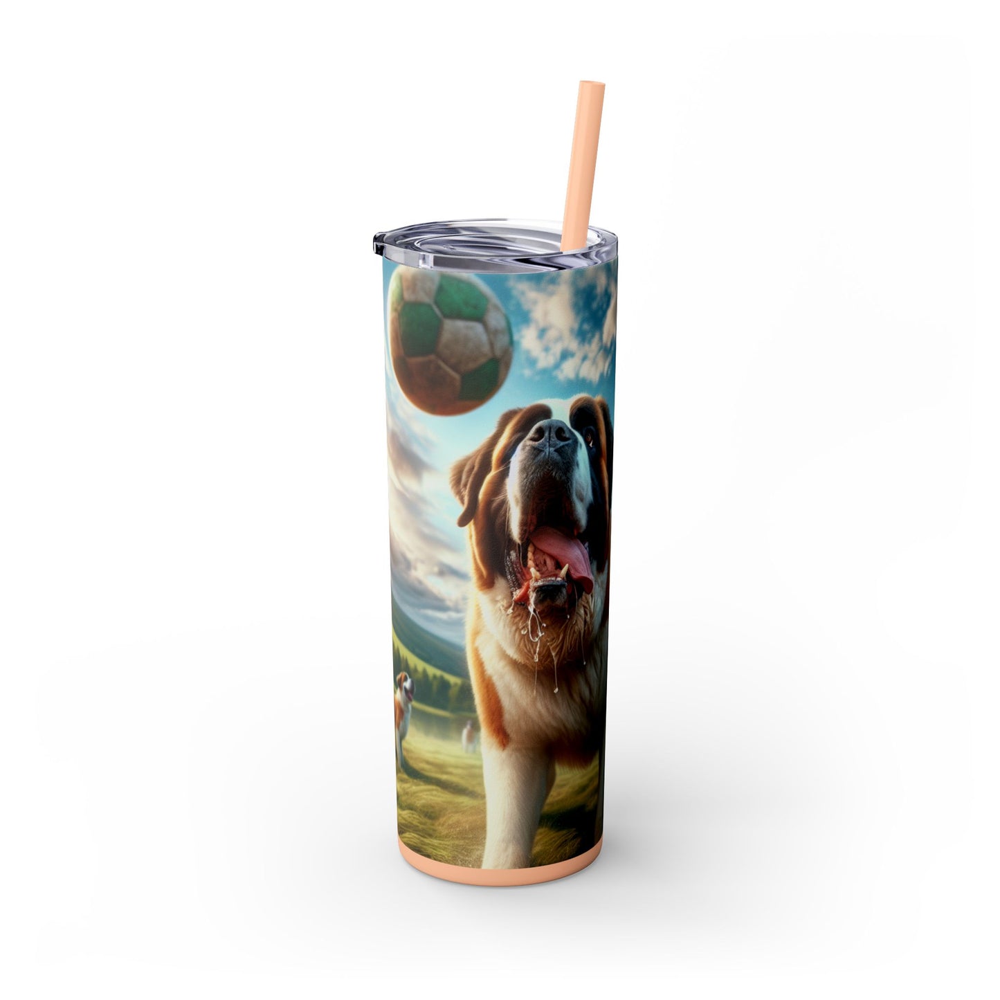 Saint Bernard Skinny Tumbler with Straw, 20oz