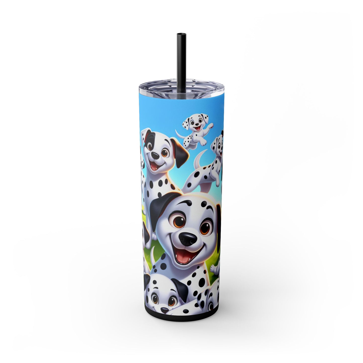Dalmatian Skinny Tumbler with Straw, 20oz