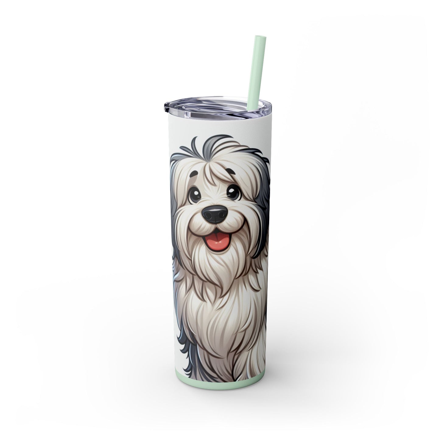 Old English Sheepdog Tumbler with Straw, 20oz