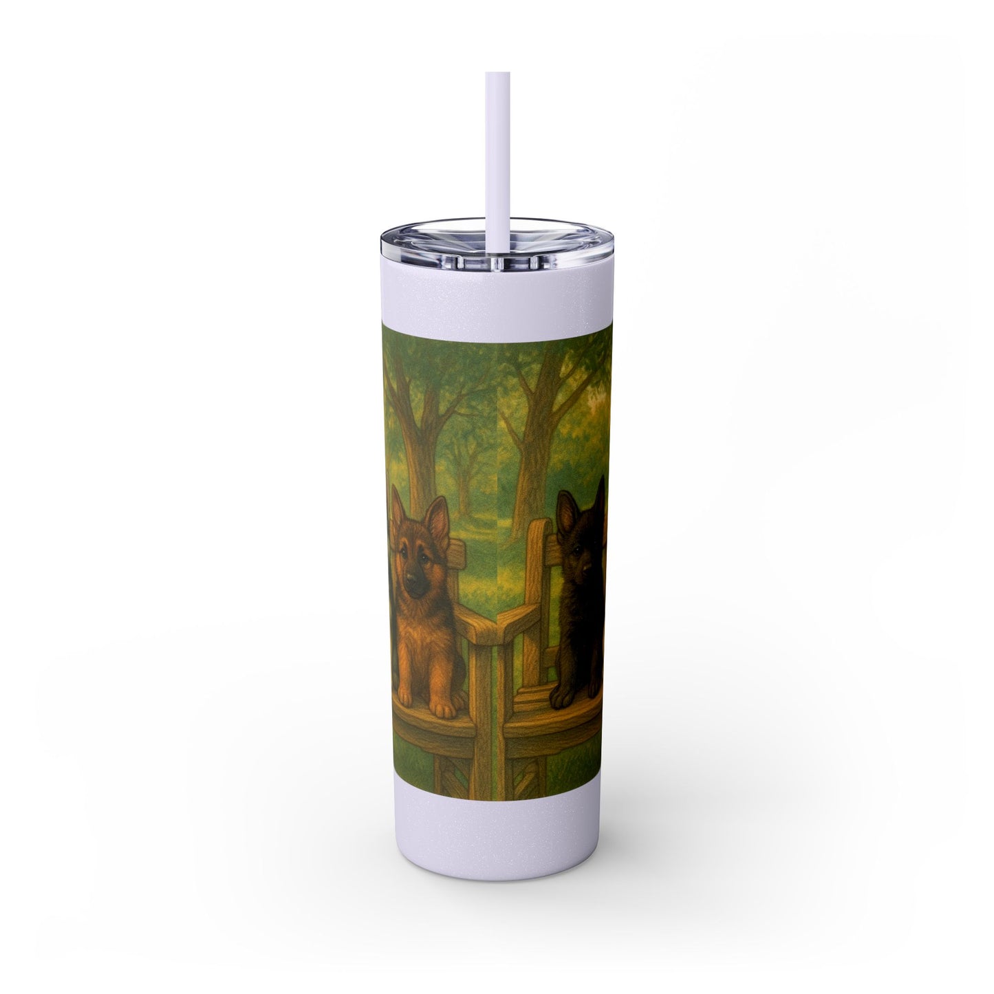 German Shepherd puppies Tumbler with Straw, 20oz
