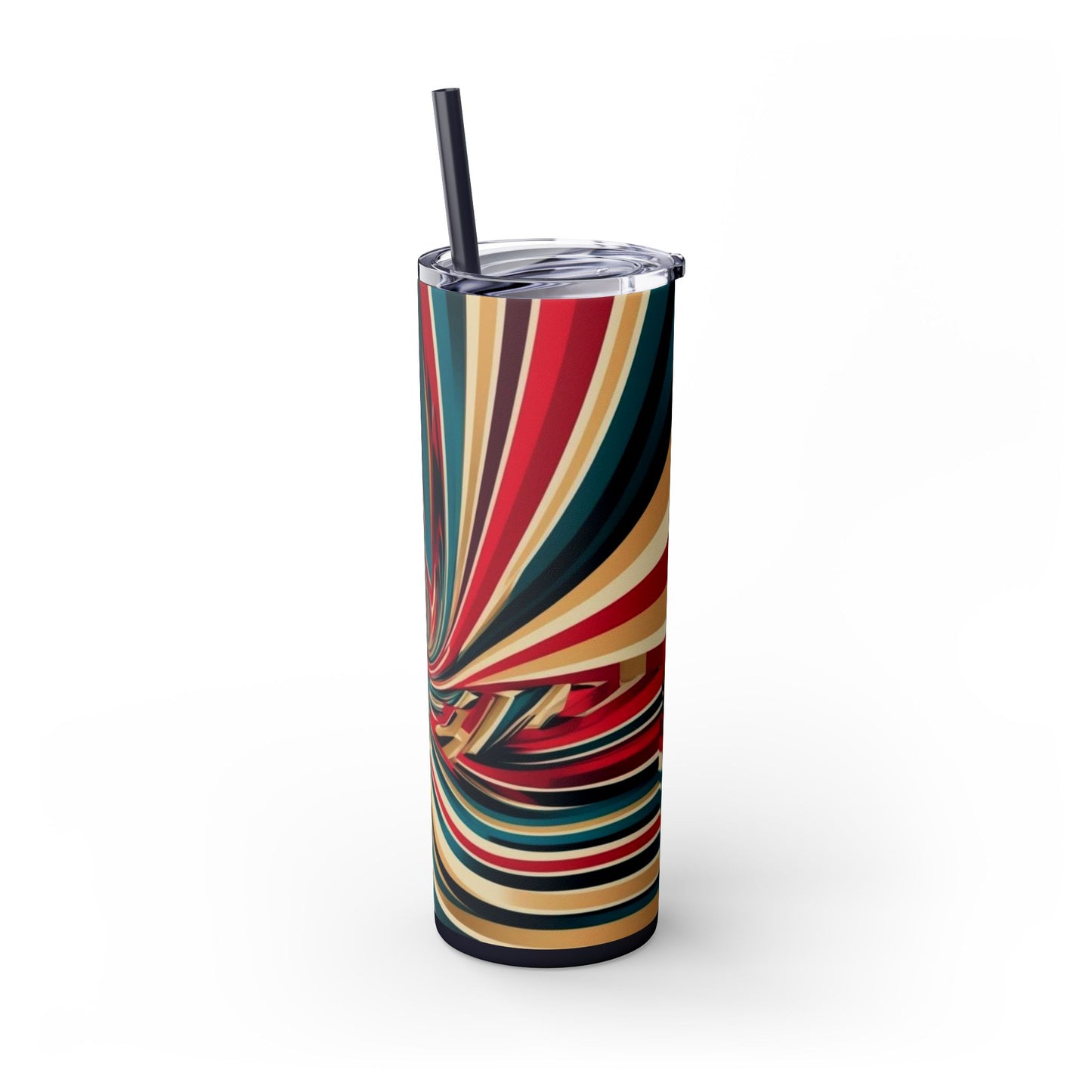 Optical Illusion Skinny Tumbler with Straw, 20oz