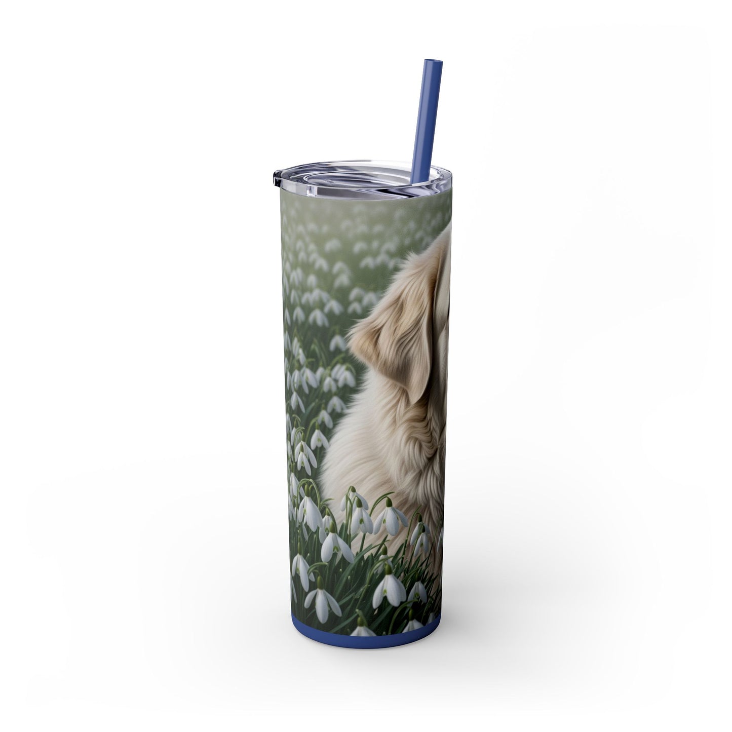 Pyrenean Mastiff Skinny Tumbler with Straw, 20oz