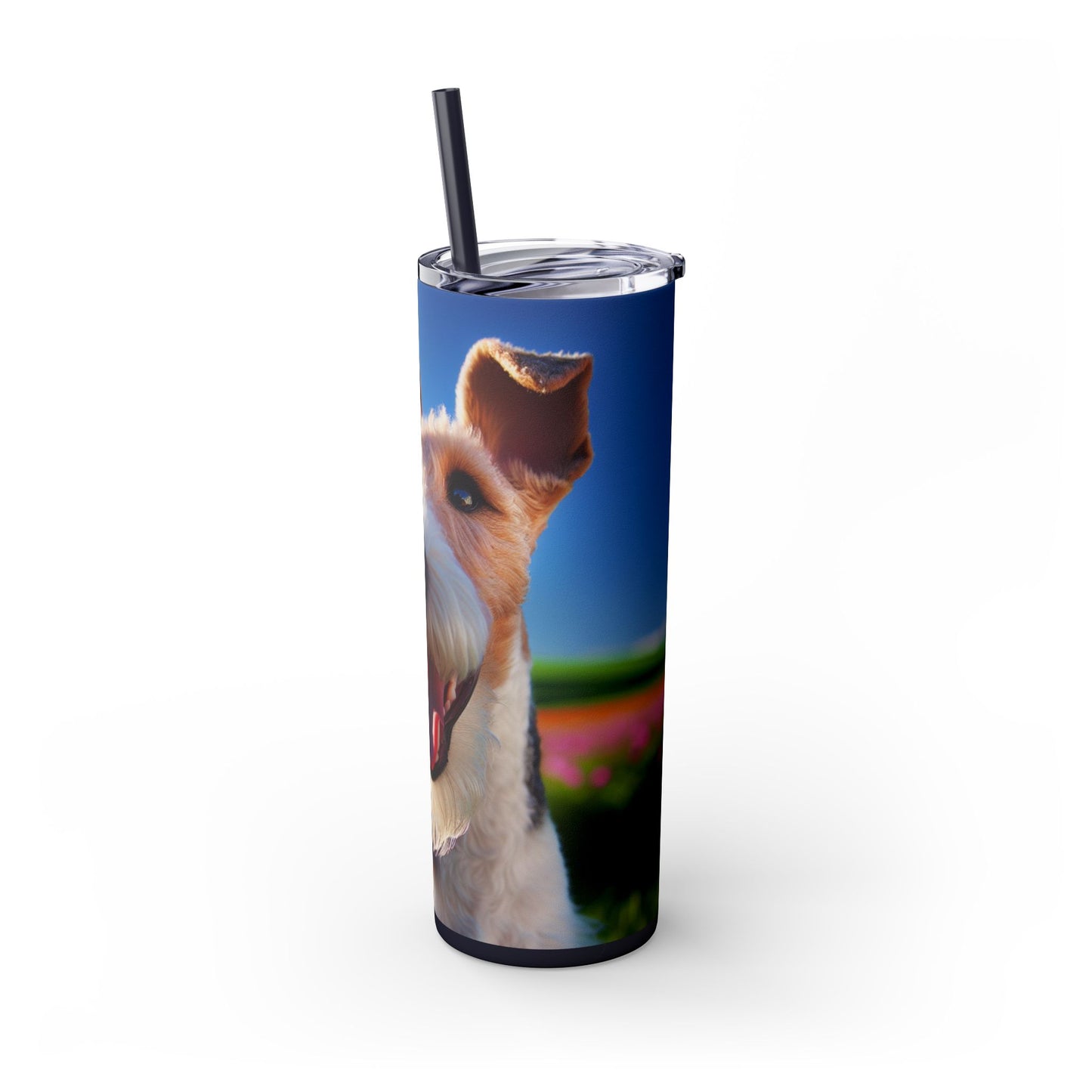 Wire Fox Terrier Skinny Tumbler with Straw, 20oz