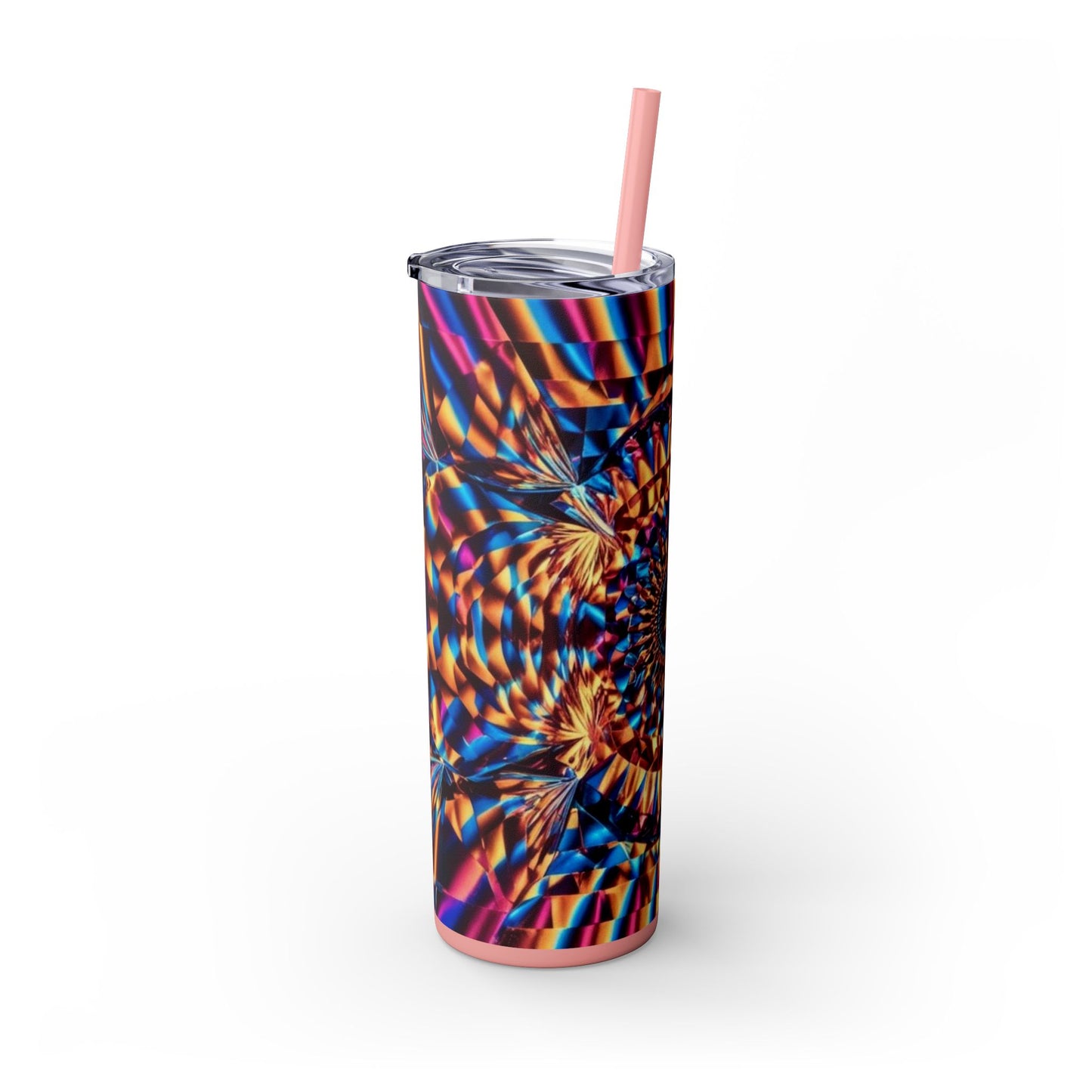 Optical Illusion Skinny Tumbler with Straw, 20oz