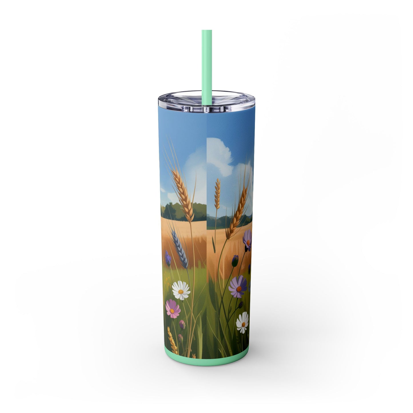 Catahoula Leopard Dog Skinny Tumbler with Straw, 20oz