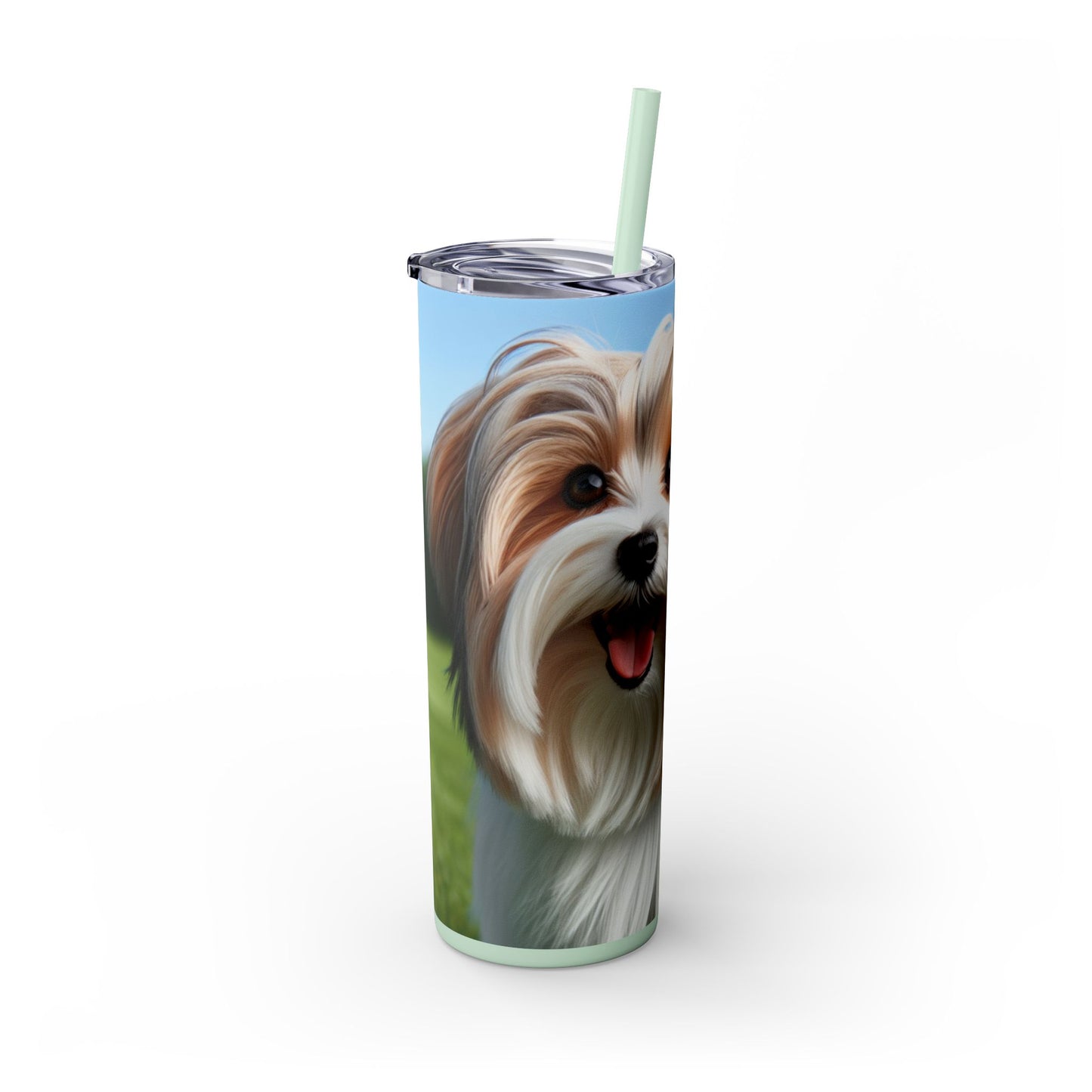 Biewer Terrier Tumbler with Straw, 20oz
