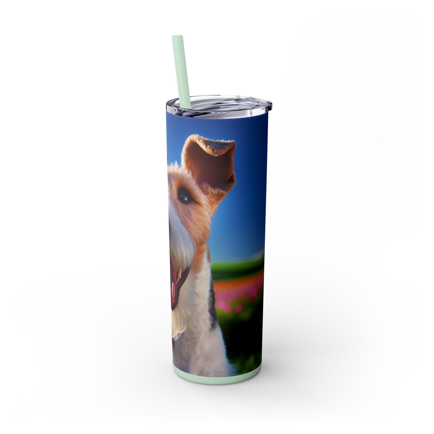 Wire Fox Terrier Skinny Tumbler with Straw, 20oz