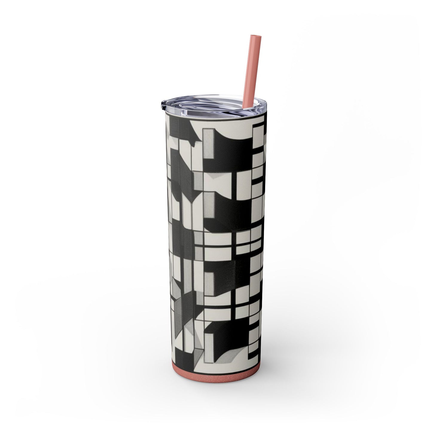 Optical Illusion Skinny Tumbler with Straw, 20oz