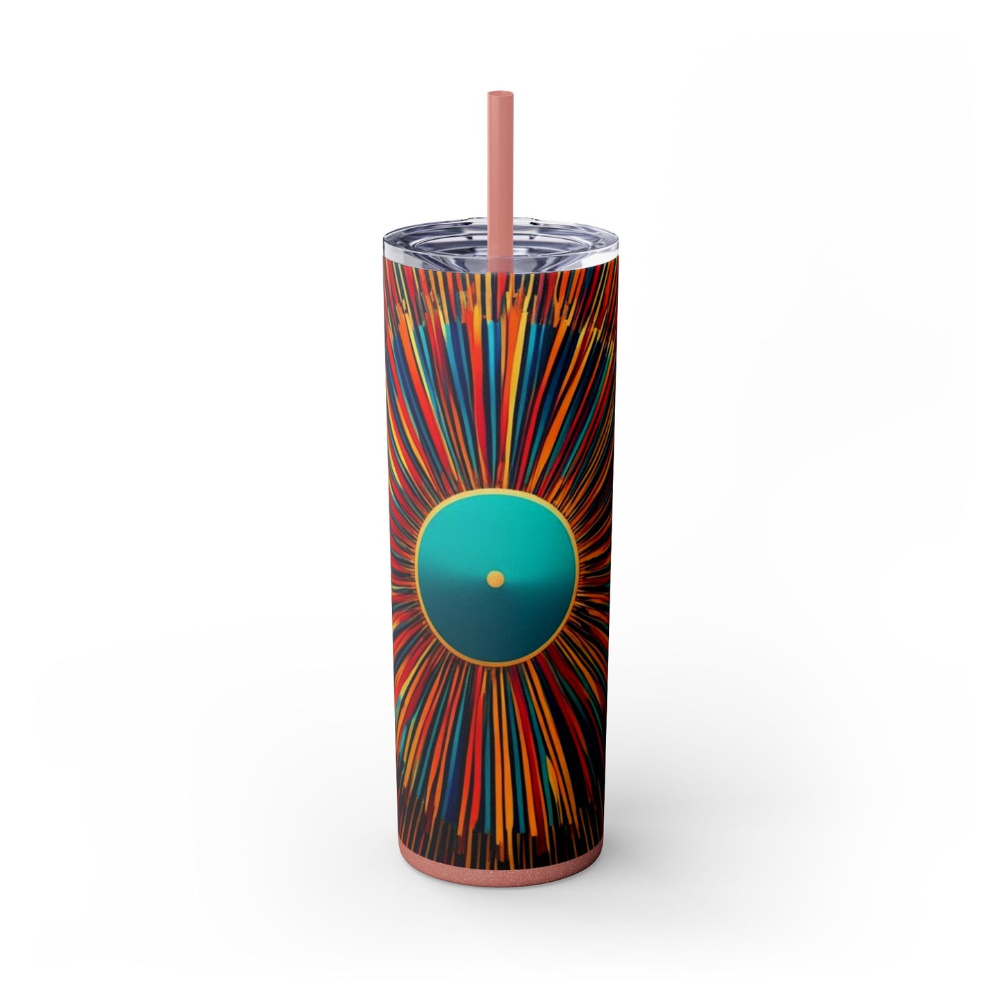 Optical Illusion Skinny Tumbler with Straw, 20oz
