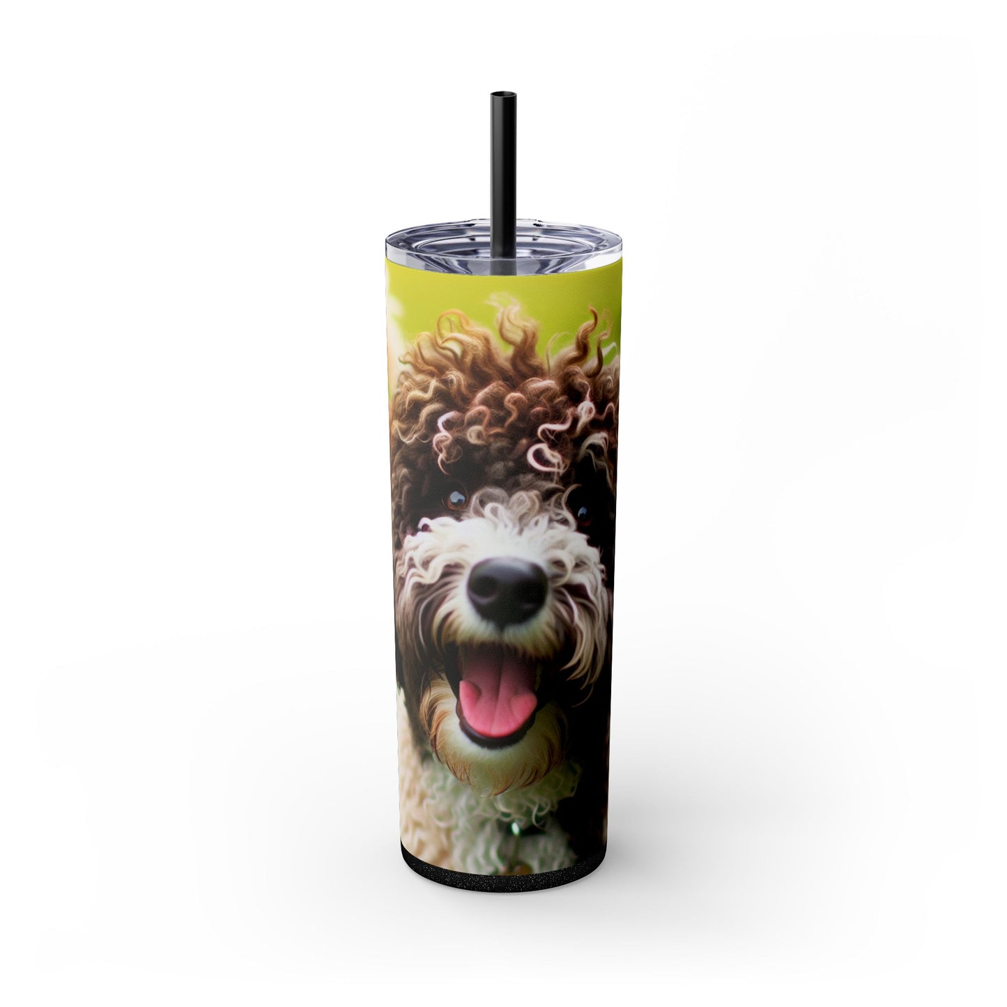 Spanish Water Dog Skinny Tumbler with Straw, 20oz