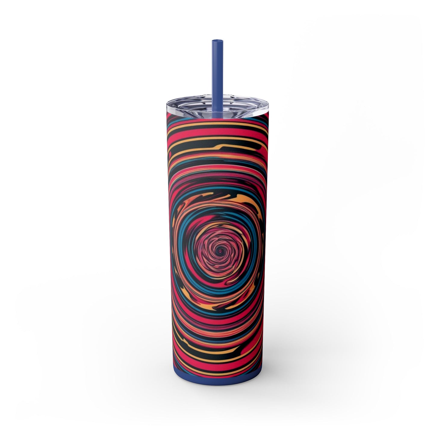 Optical Illusion Skinny Tumbler with Straw, 20oz