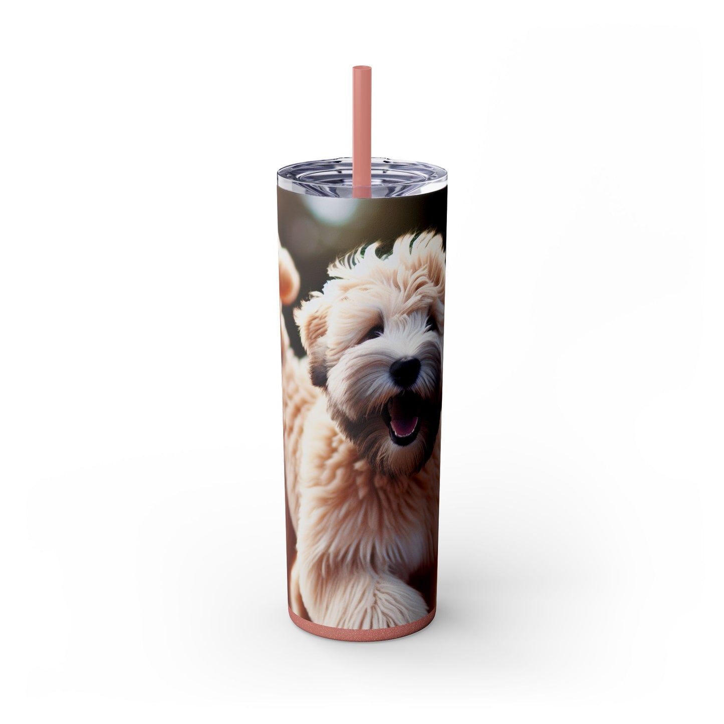 Soft Coated Wheaten Terrier Skinny Tumbler with Straw, 20oz