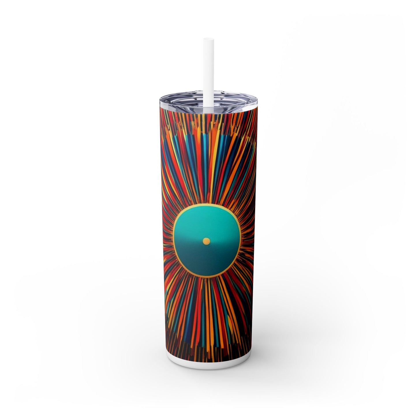 Optical Illusion Skinny Tumbler with Straw, 20oz