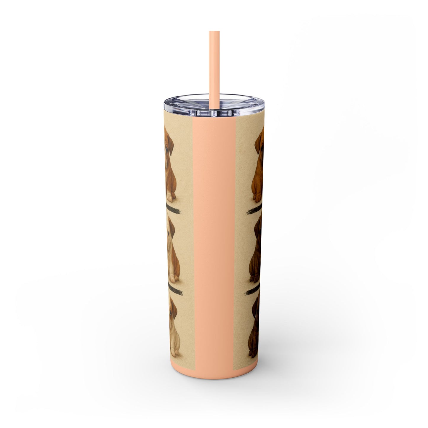 Bulldog puppies Tumbler with Straw, 20oz