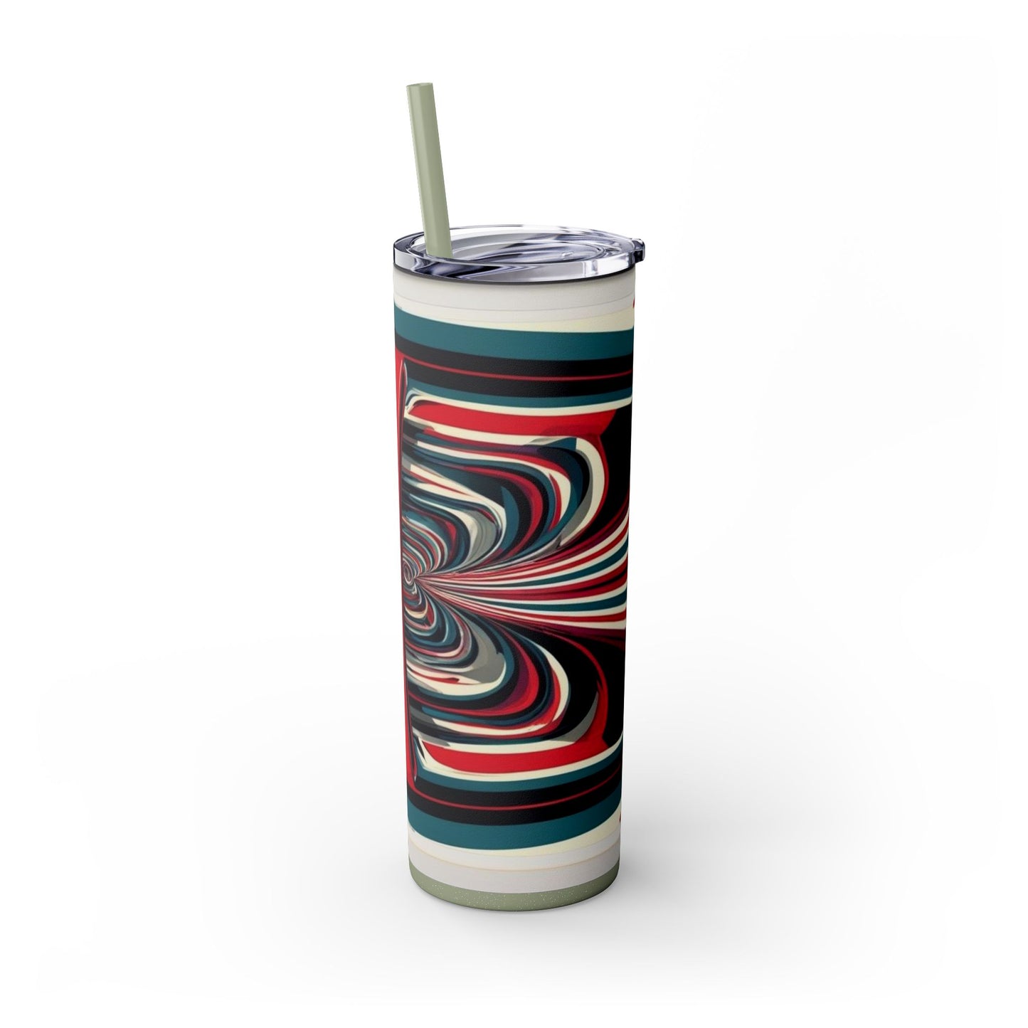 Optical Illusion Skinny Tumbler with Straw, 20oz