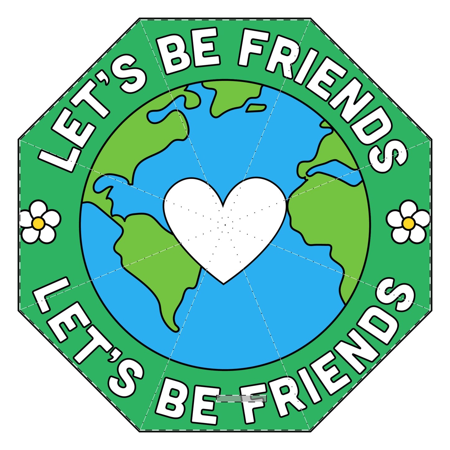 Let's Be Friends Semi-Automatic Foldable Umbrella
