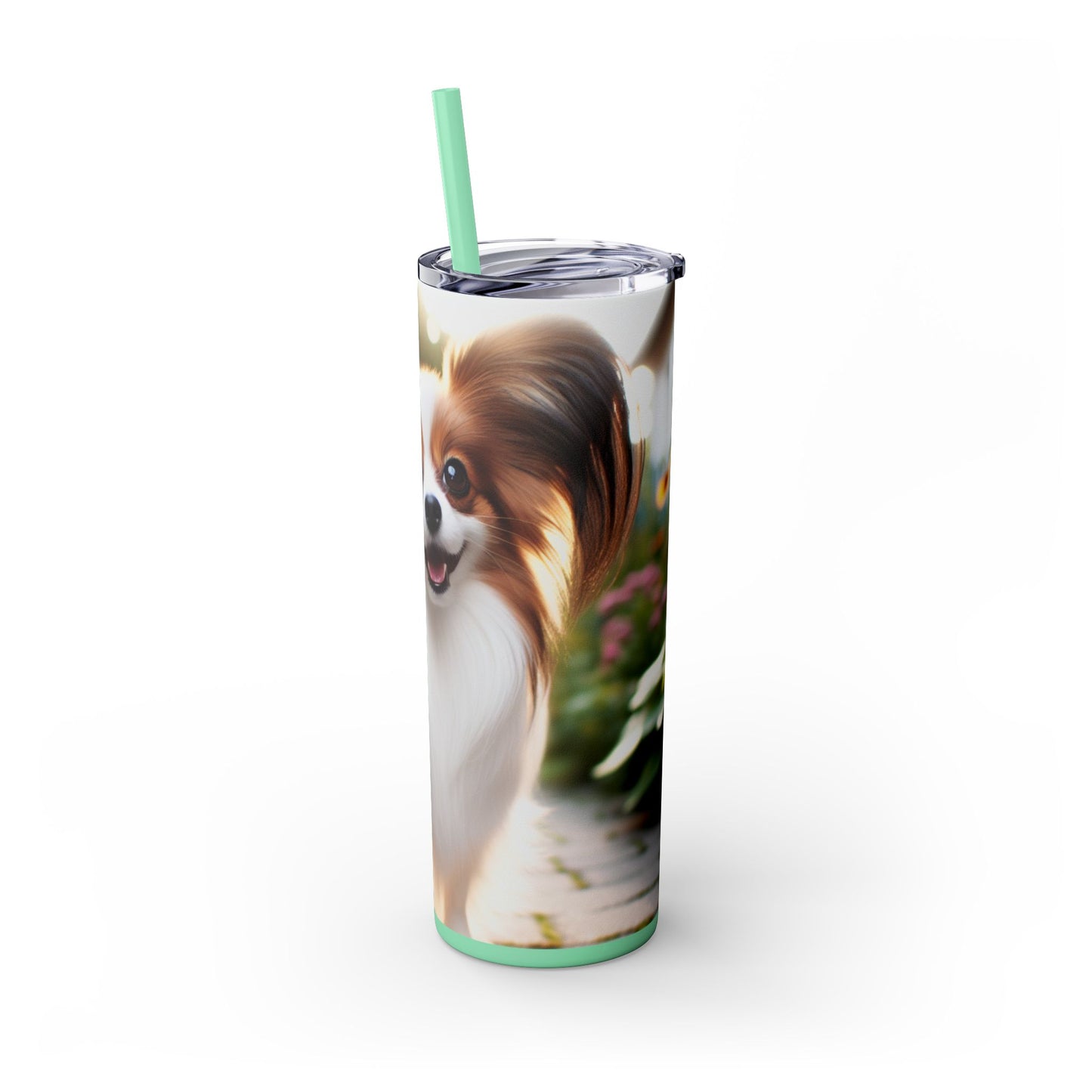 Papillon Skinny Tumbler with Straw, 20oz