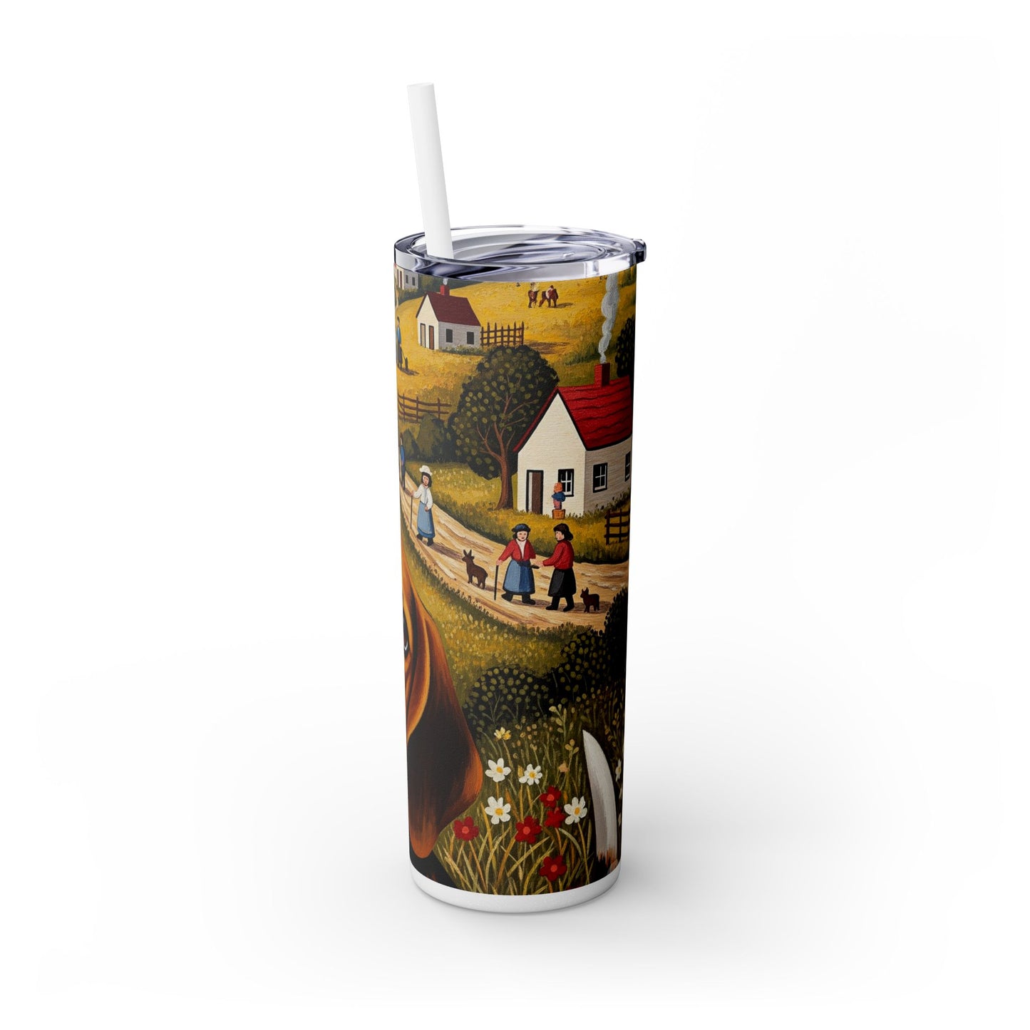 Beagle Skinny Tumbler with Straw, 20oz