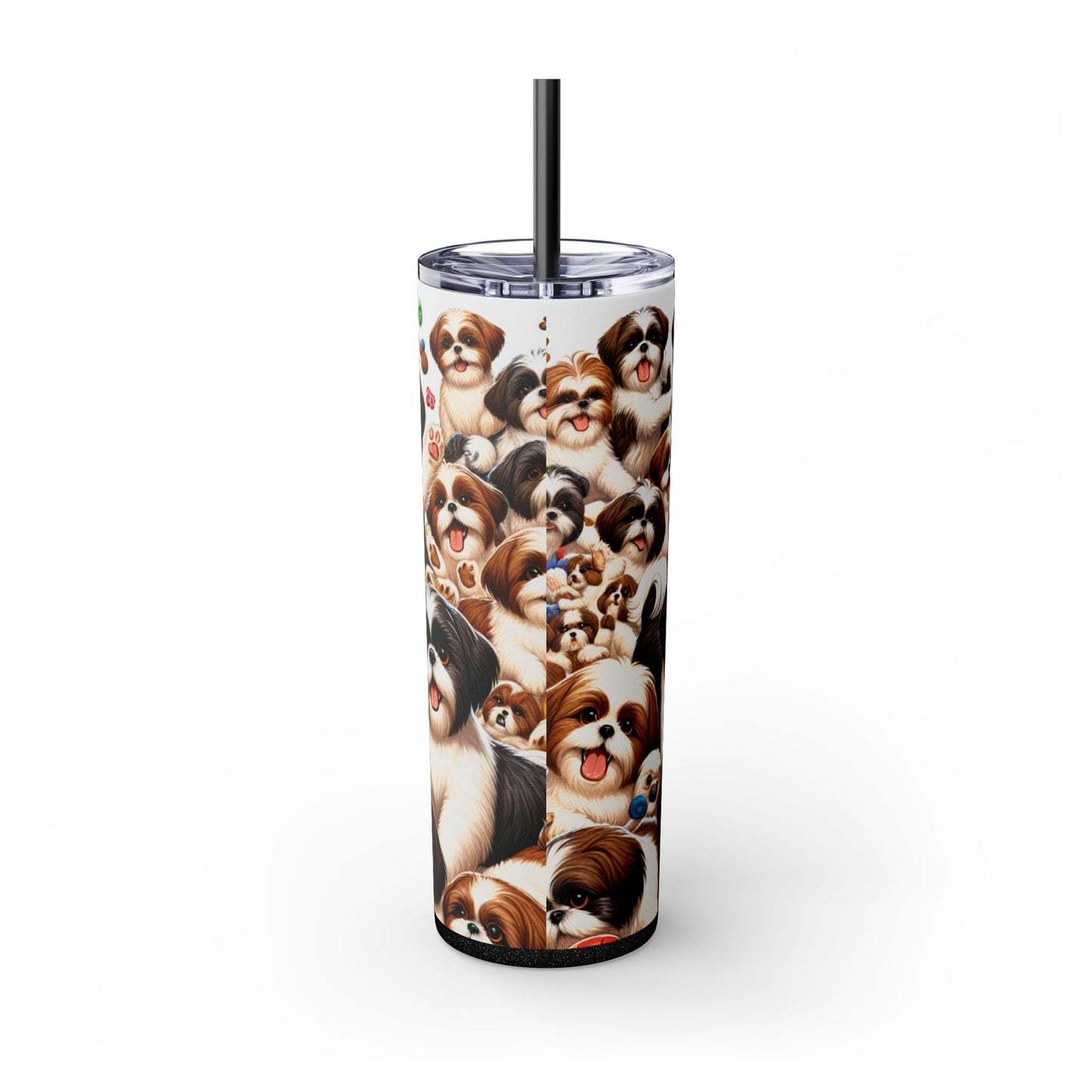 Shih Tzu Skinny Tumbler with Straw, 20oz