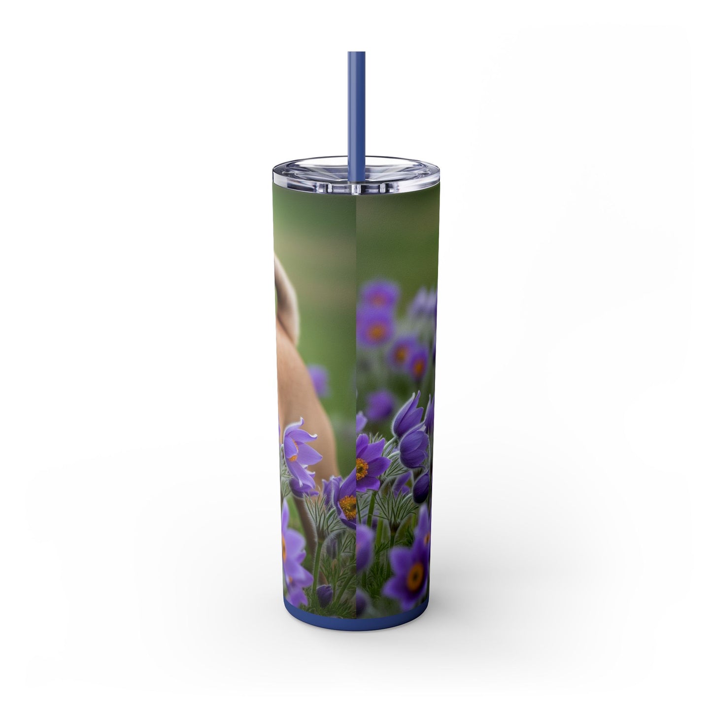 French Bulldog Skinny Tumbler with Straw, 20oz