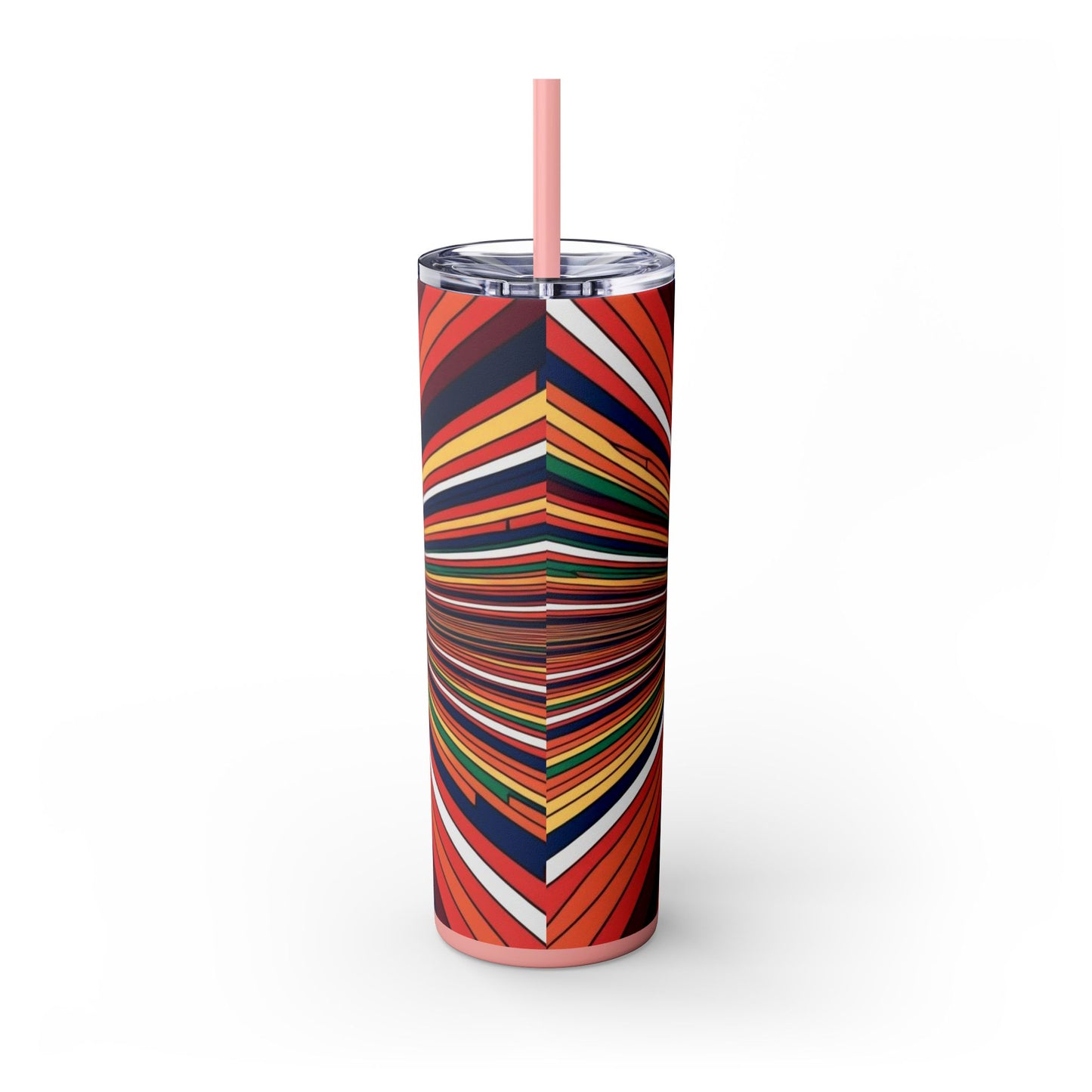 Optical Illusion Skinny Tumbler with Straw, 20oz