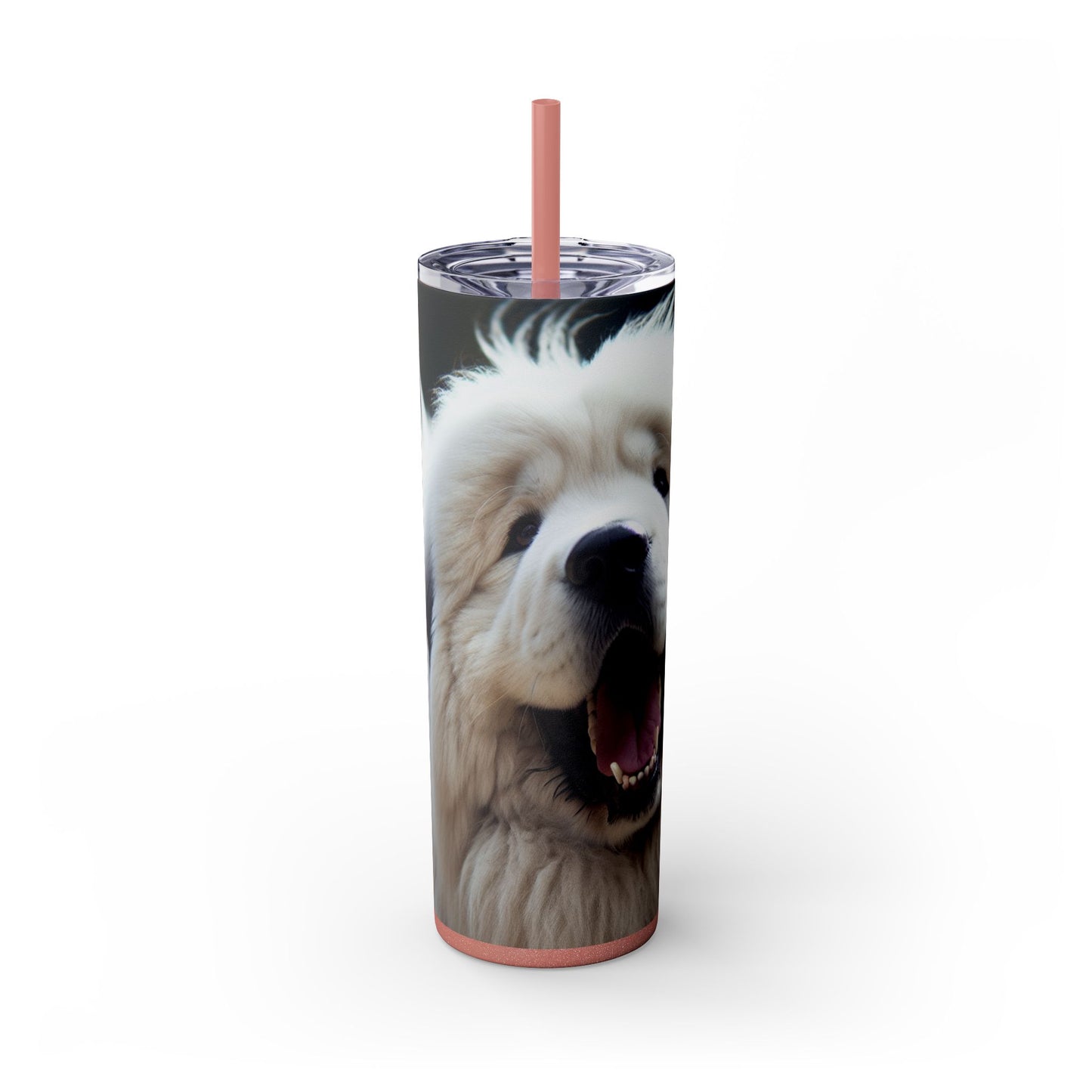 Tatra Shepherd Dog Skinny Tumbler with Straw, 20oz