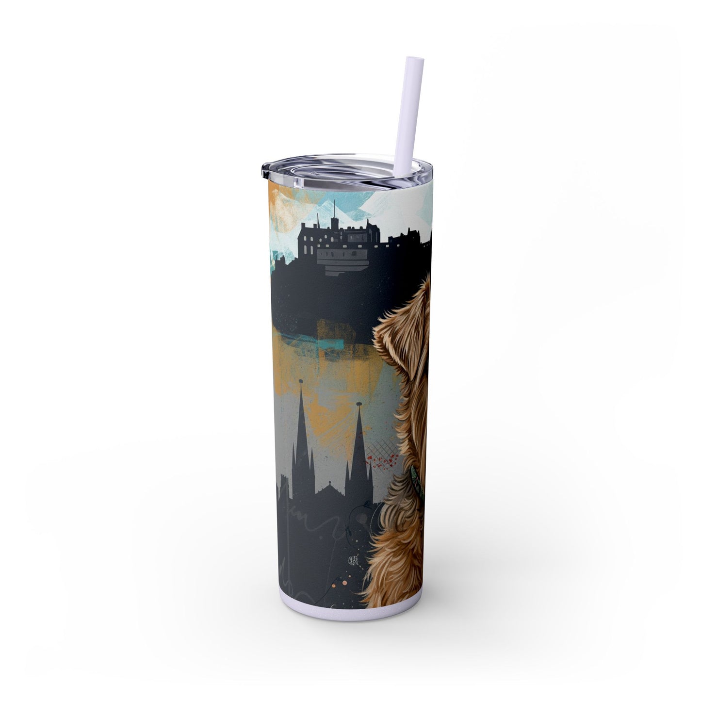 Glen of Imaal Terrier Skinny Tumbler with Straw, 20oz
