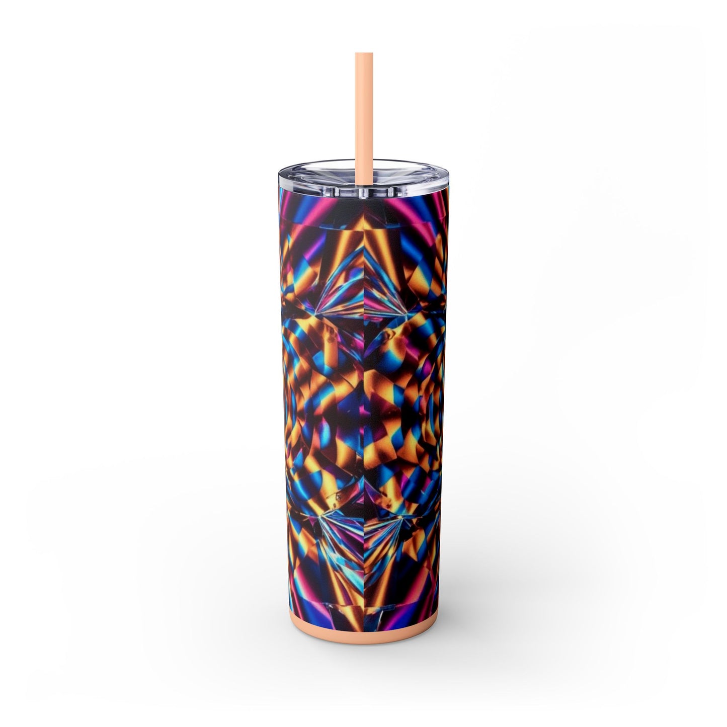 Optical Illusion Skinny Tumbler with Straw, 20oz