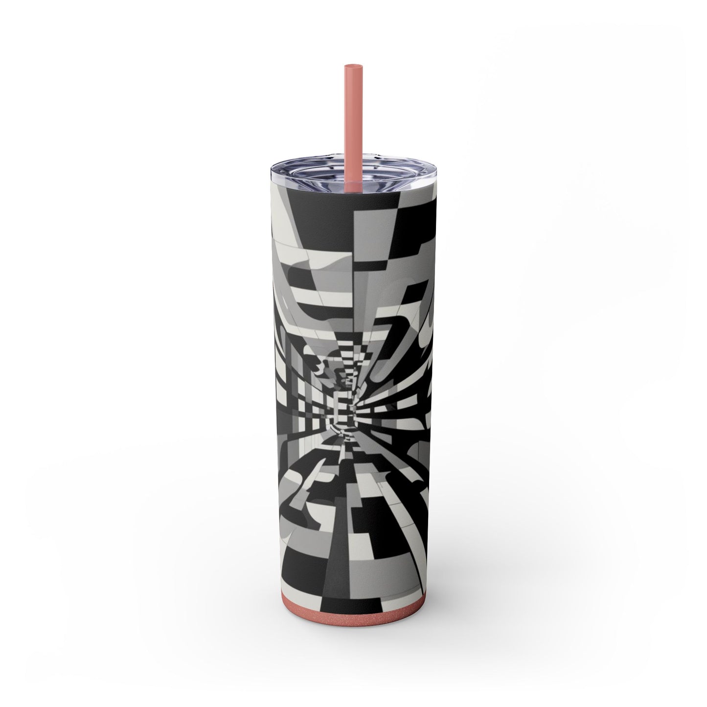 Optical Illusion Skinny Tumbler with Straw, 20oz