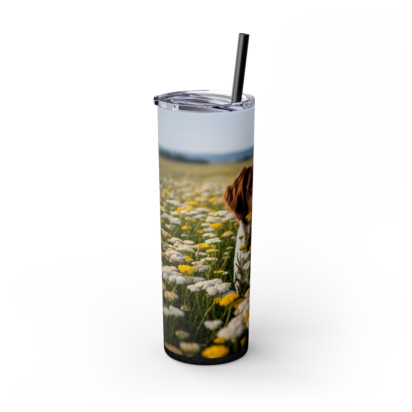 Drentsche Patrijshond Skinny Tumbler with Straw, 20oz