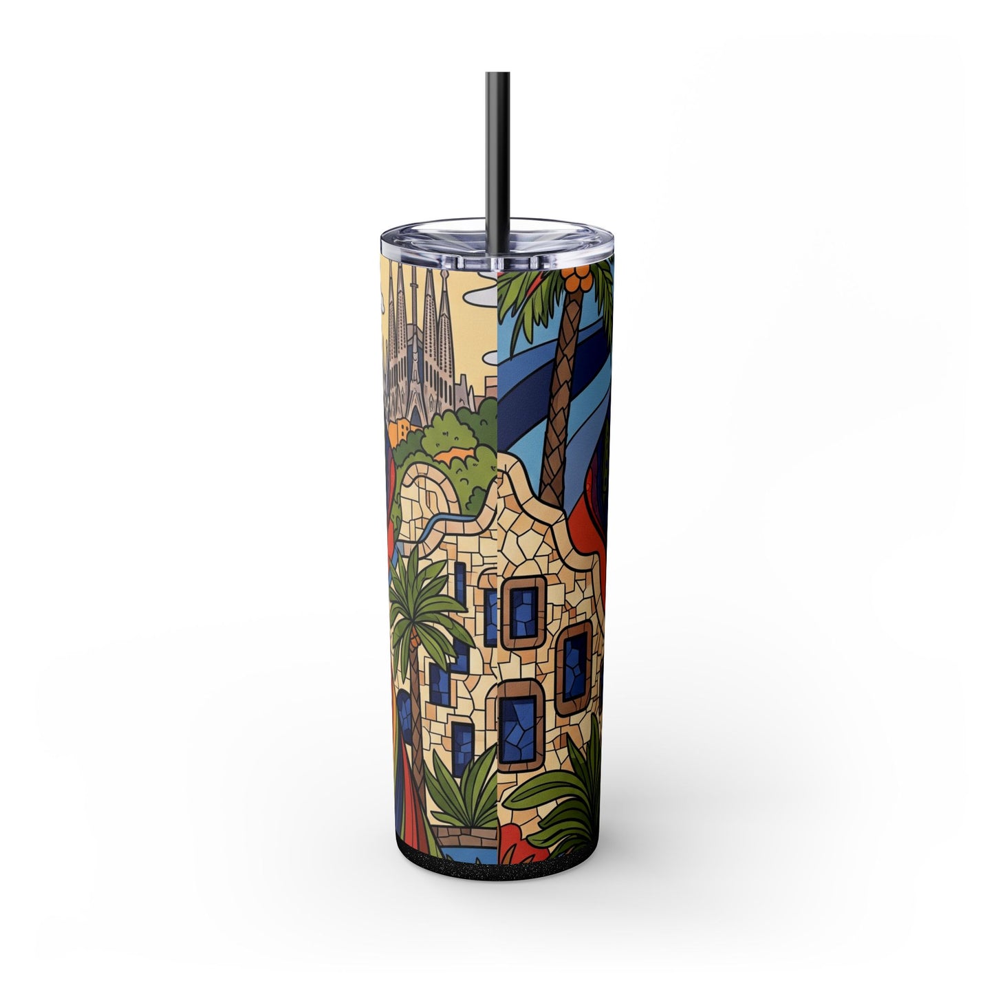 Spanish Mastiff Skinny Tumbler with Straw, 20oz