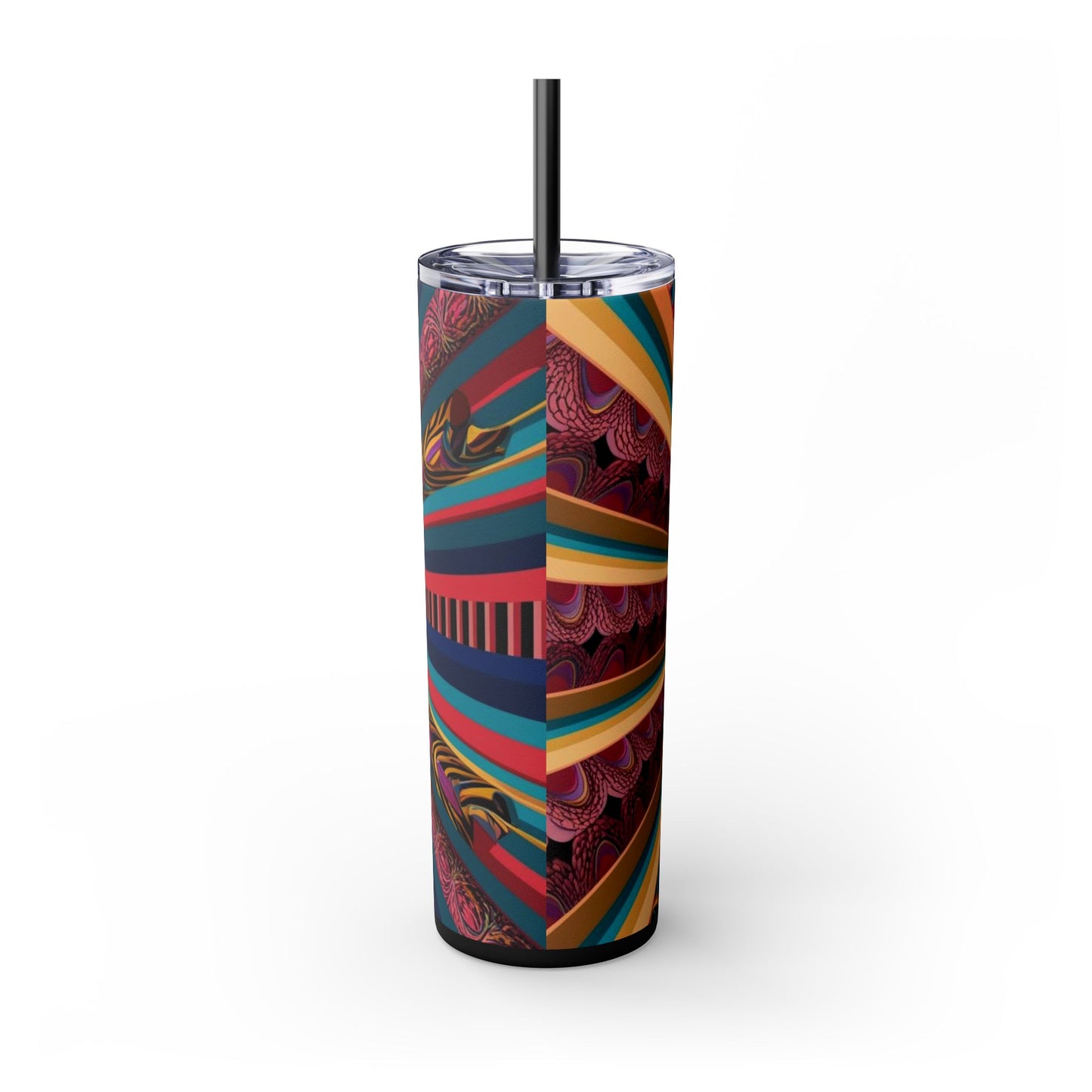 Optical Illusion Skinny Tumbler with Straw, 20oz