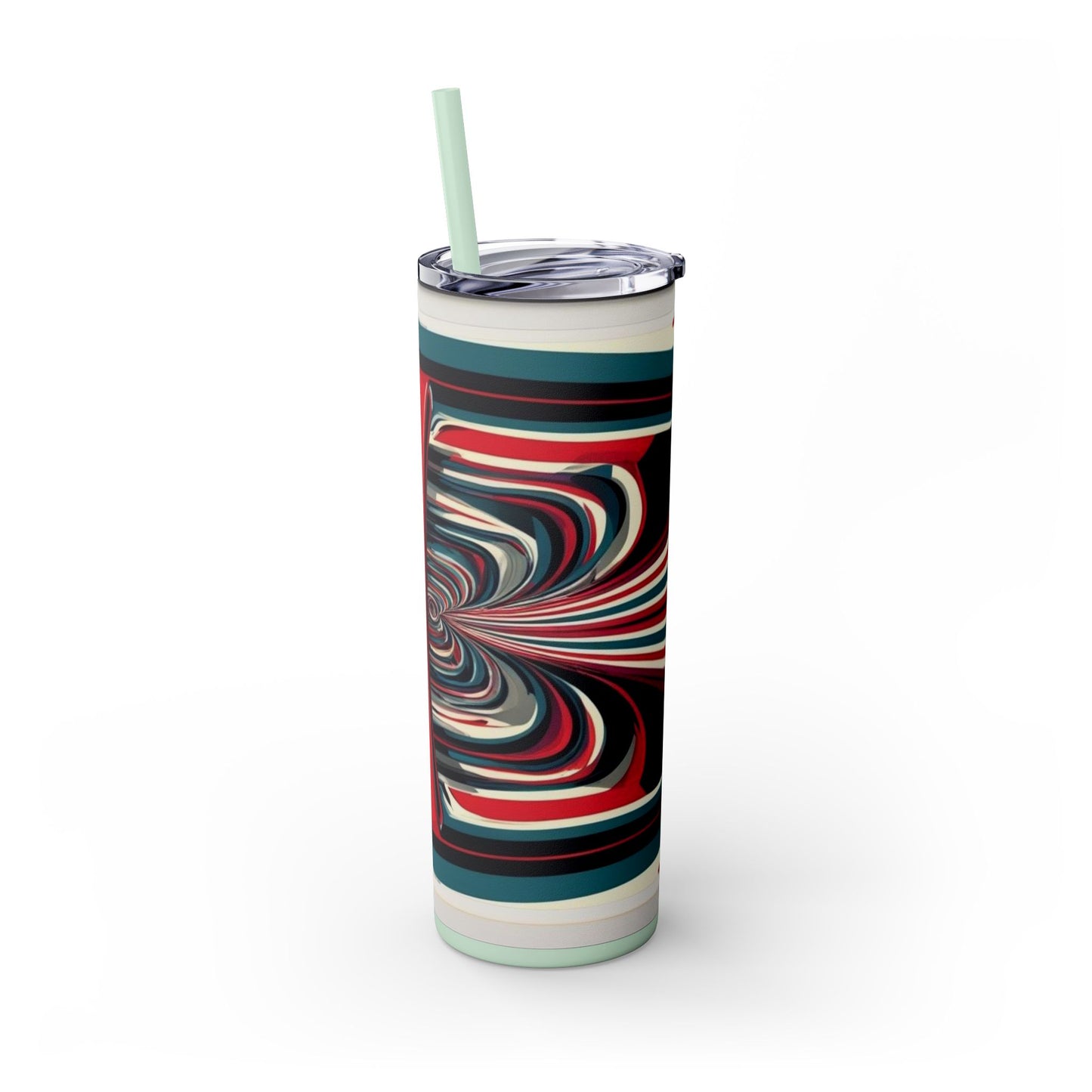 Optical Illusion Skinny Tumbler with Straw, 20oz