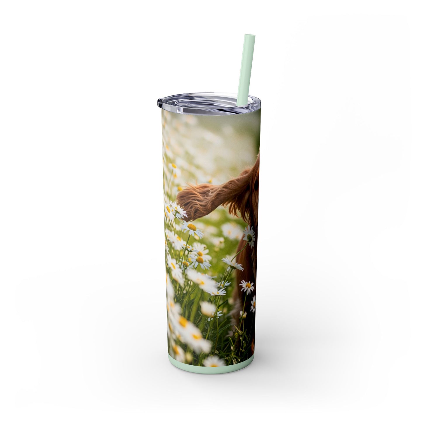 English Cocker Spaniel Skinny Tumbler with Straw, 20oz