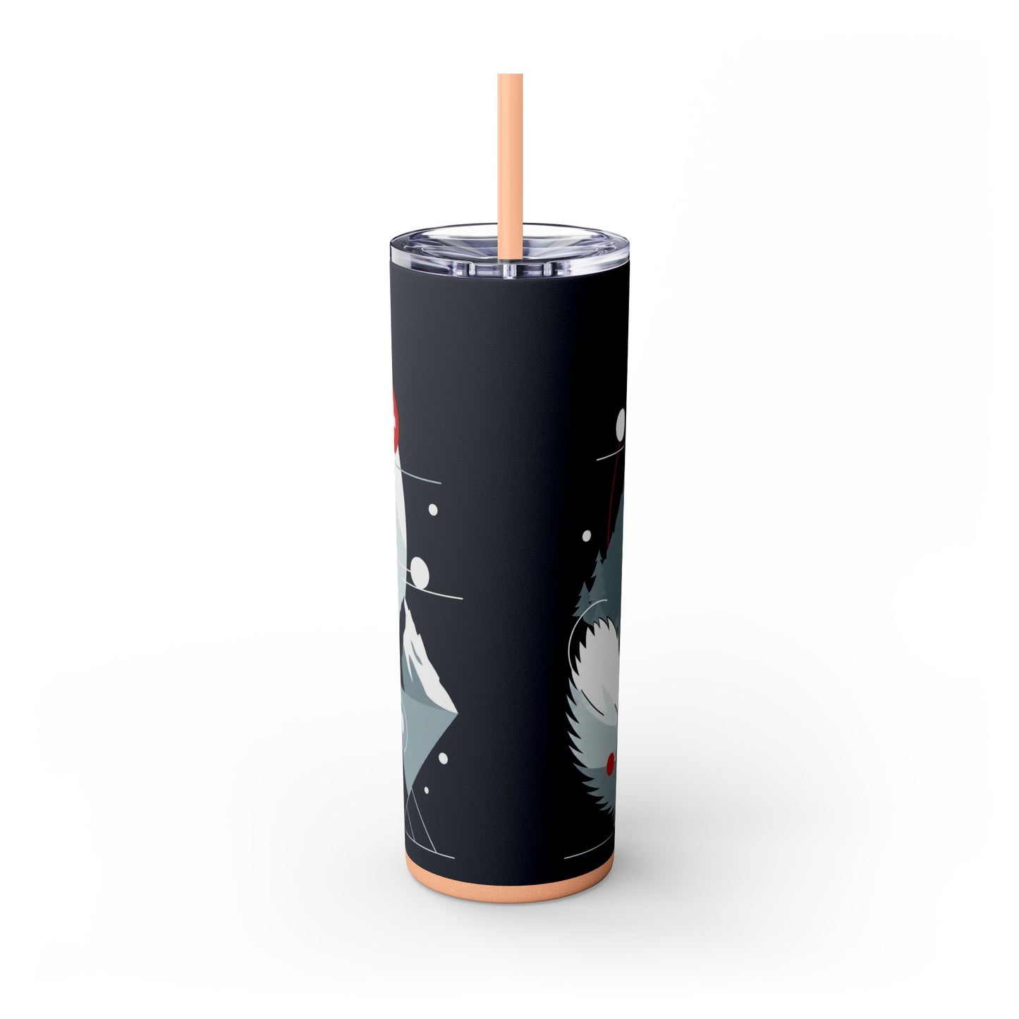White Swiss Shepherd Dog Skinny Tumbler with Straw, 20oz